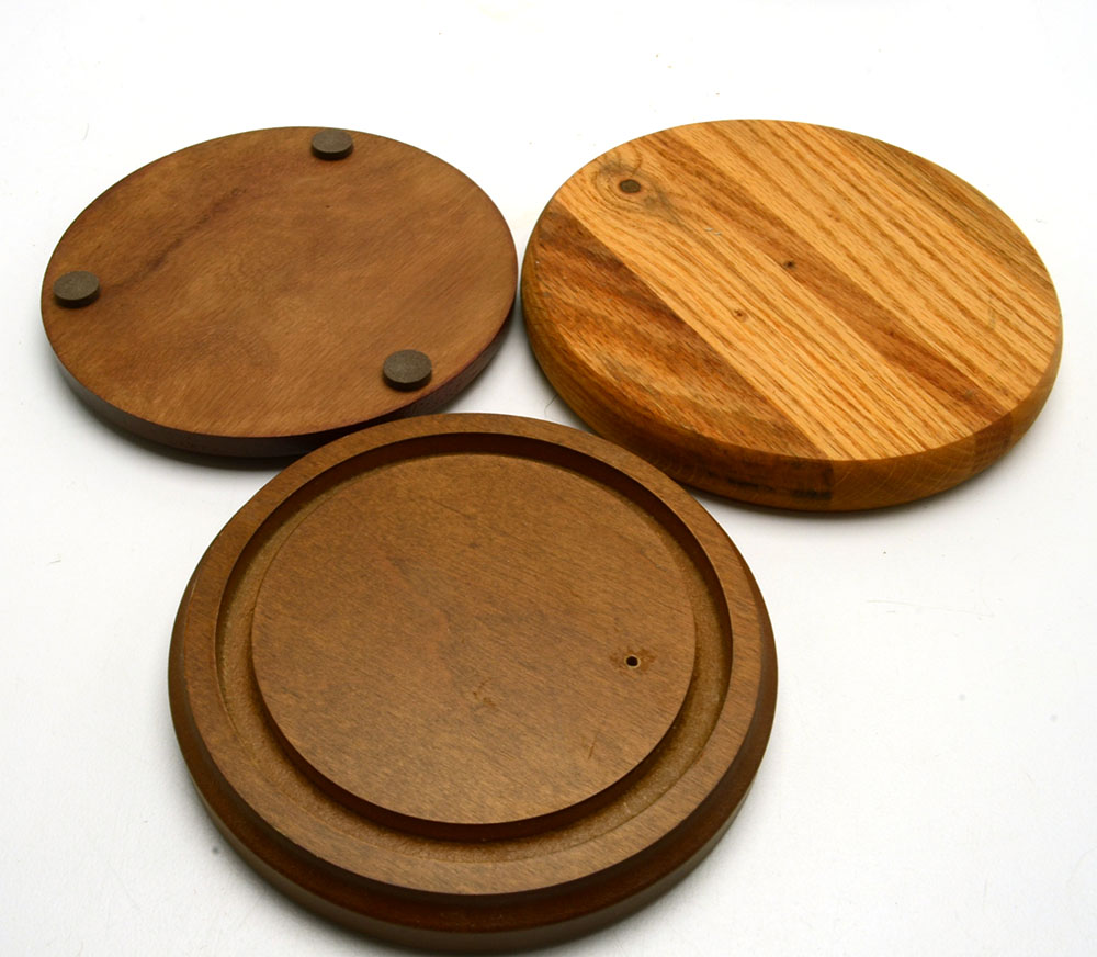 Collection of Glass Display Domes with Wooden Bases