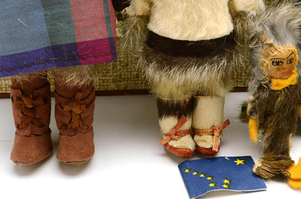 Small Chest with Alaskan Reindeer Horn Doll and More