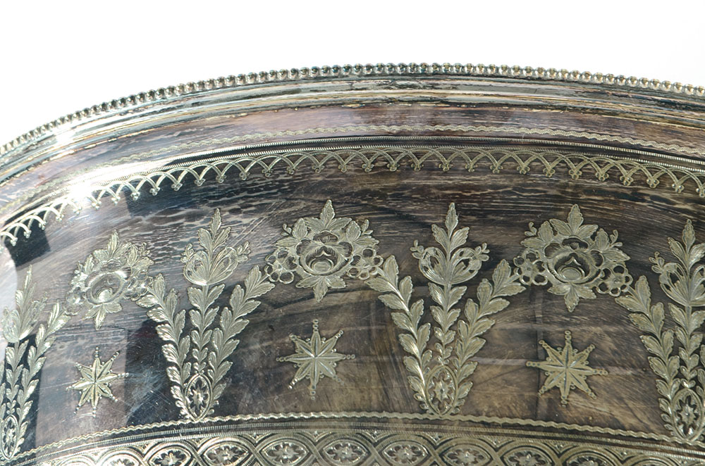 Pair of Engraved Decorated Silver-Plated Domed Wall Planters