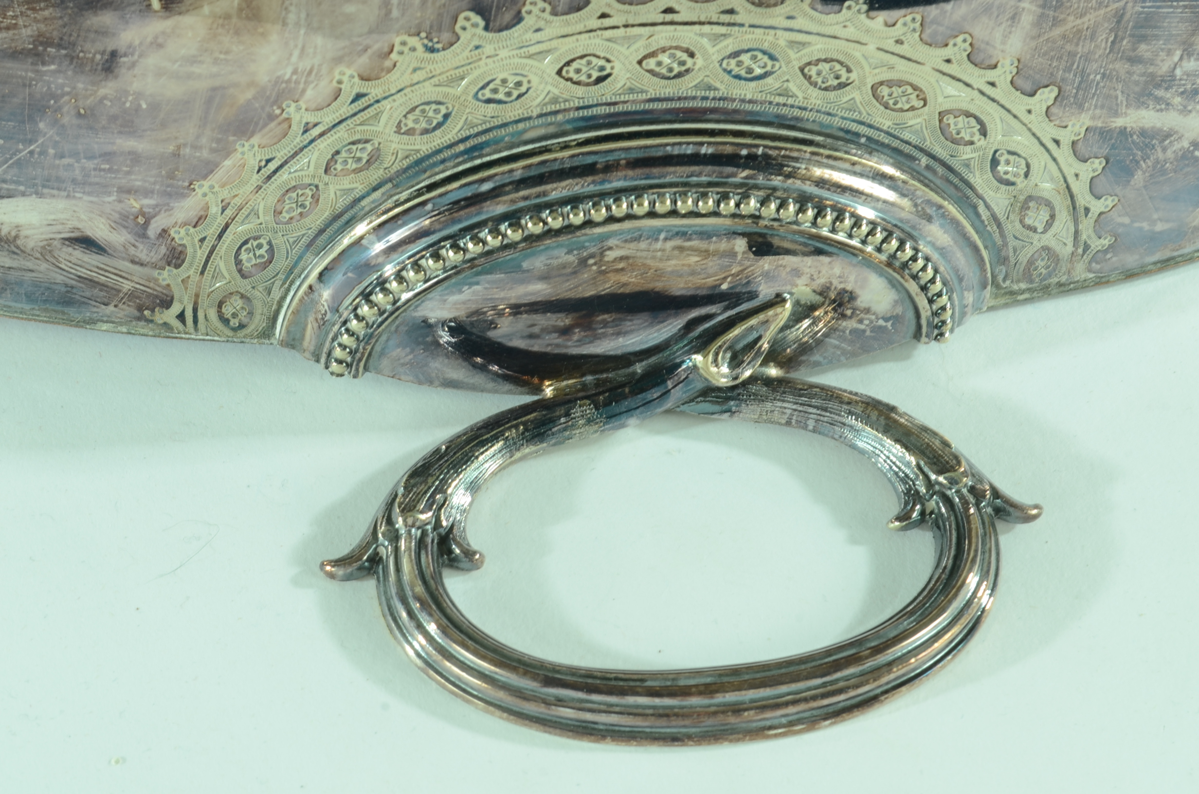 Pair of Engraved Decorated Silver-Plated Domed Wall Planters