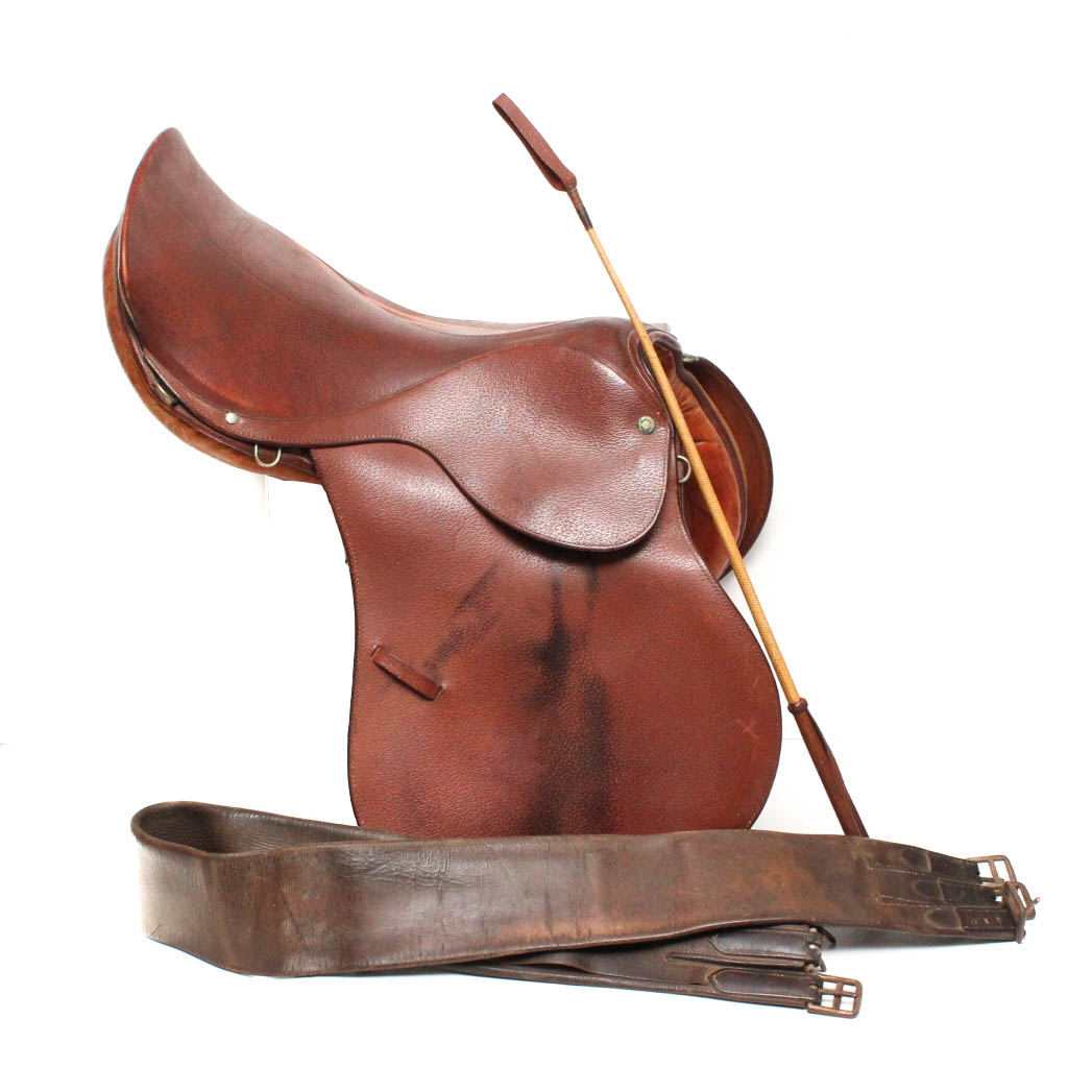 Vintage Pariani Milano Italian Leather Horse Saddle and Riding Accessories