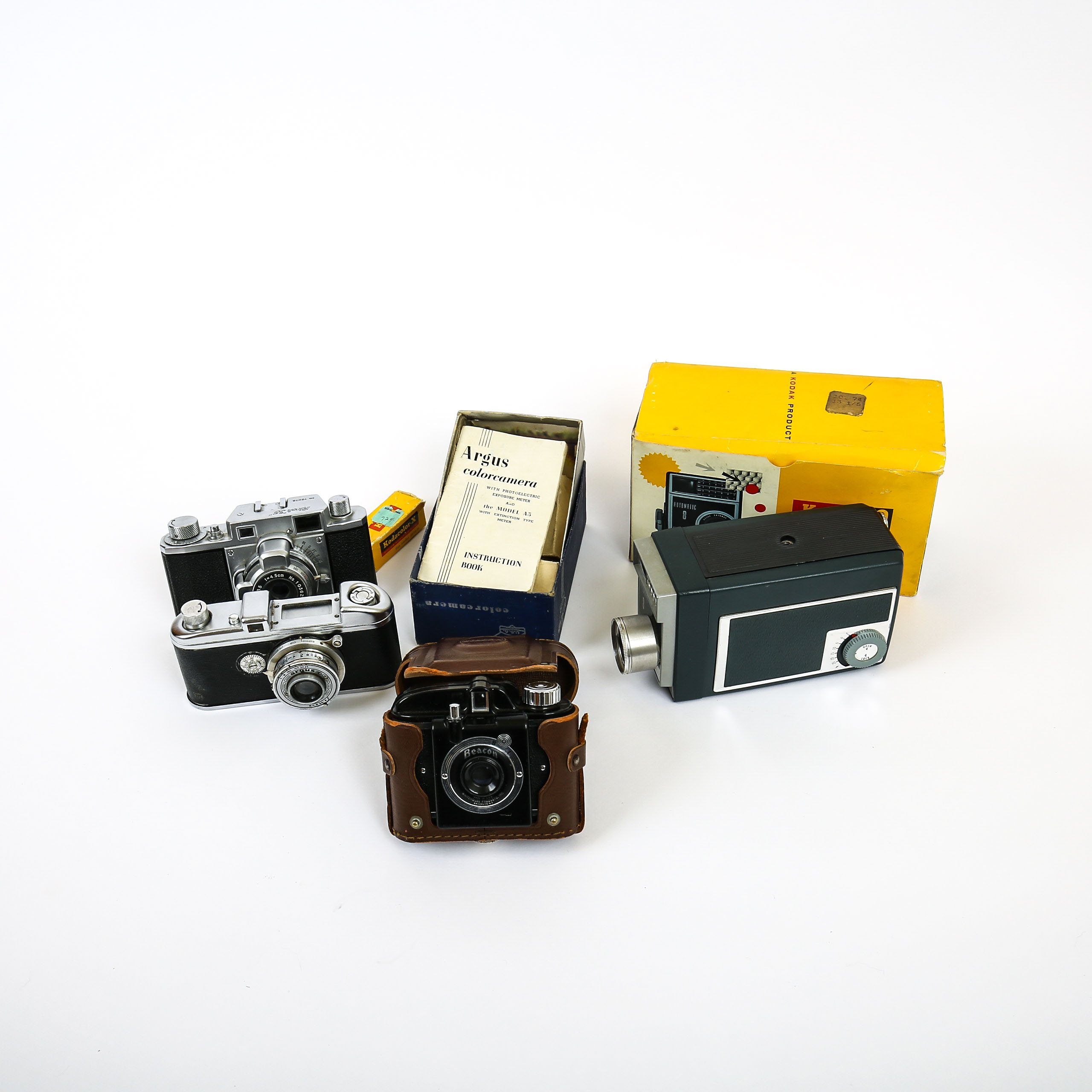 Collection of Vintage Cameras featuring Kodak and Argus