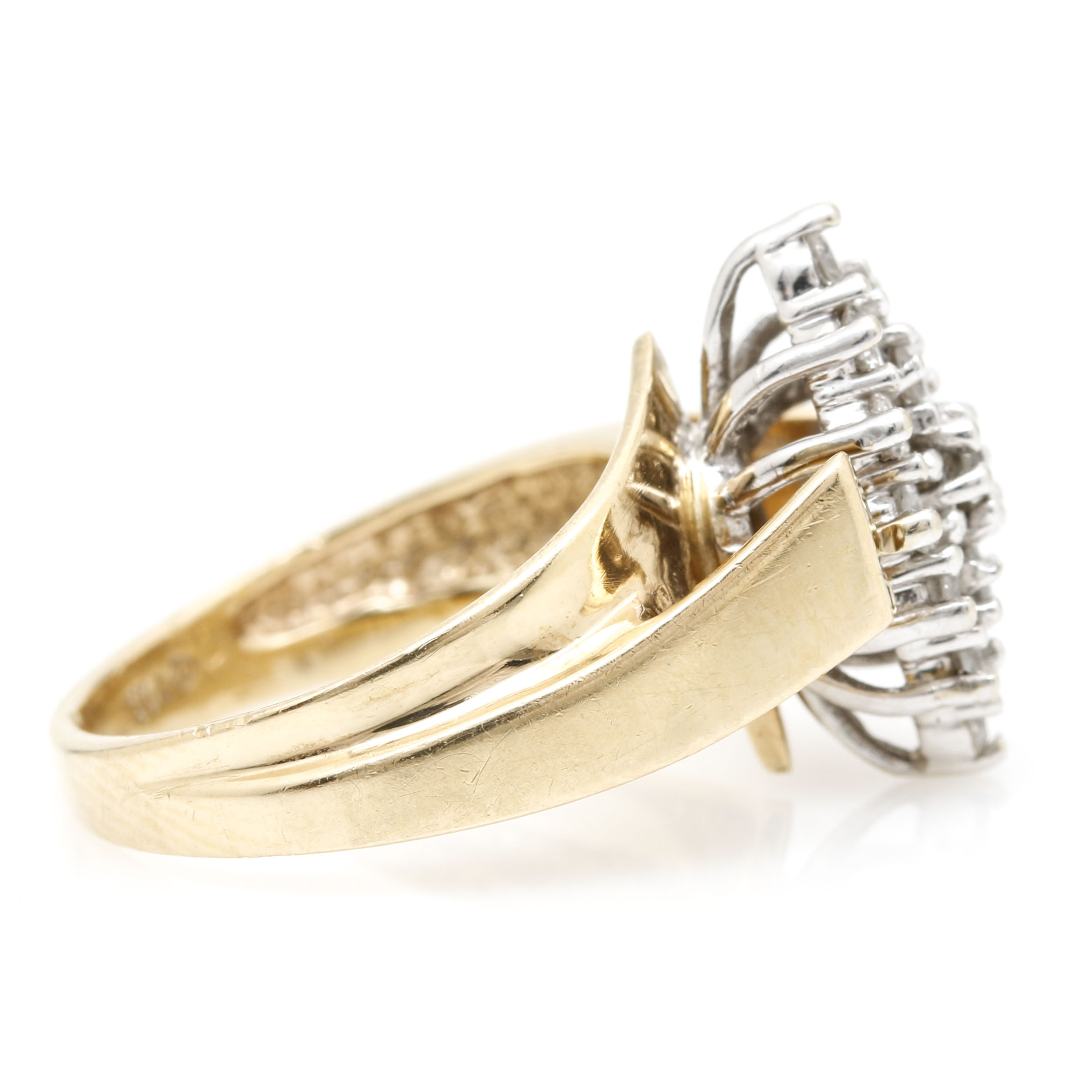 14K Two Tone  Yellow Gold Diamond Ring