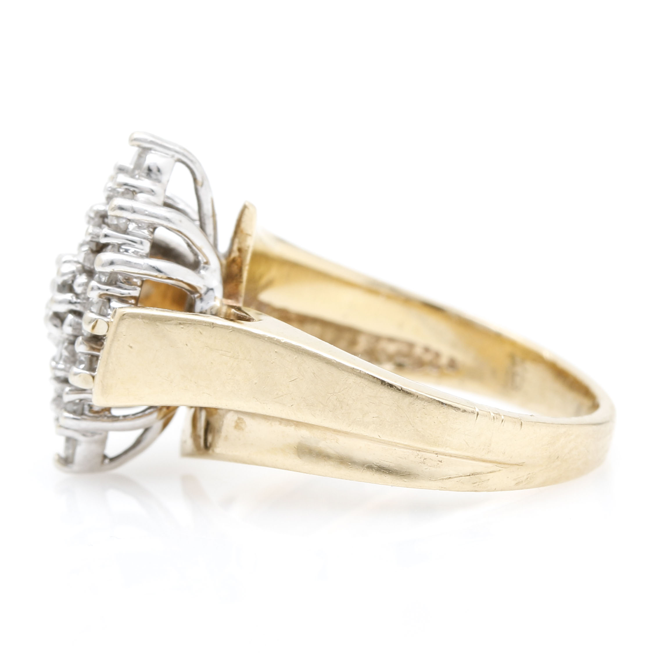 14K Two Tone  Yellow Gold Diamond Ring