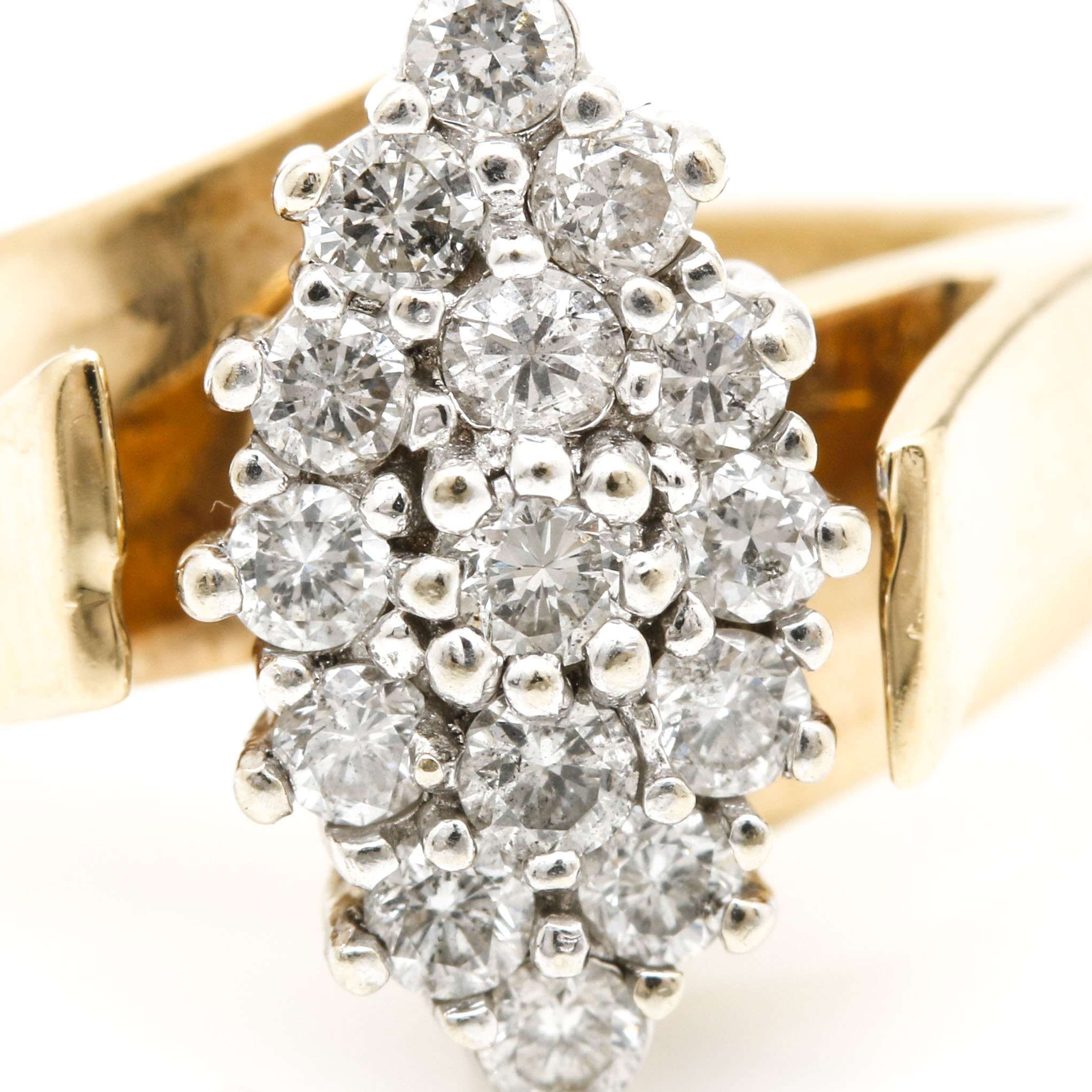 14K Two Tone  Yellow Gold Diamond Ring