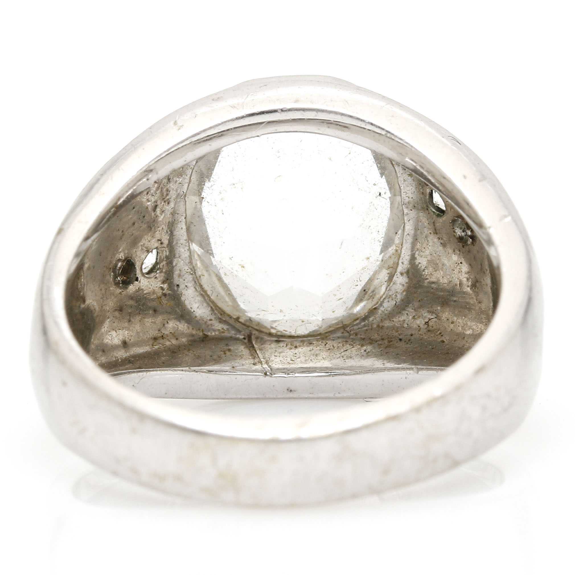 10K White Gold Spinel and Quartz Ring