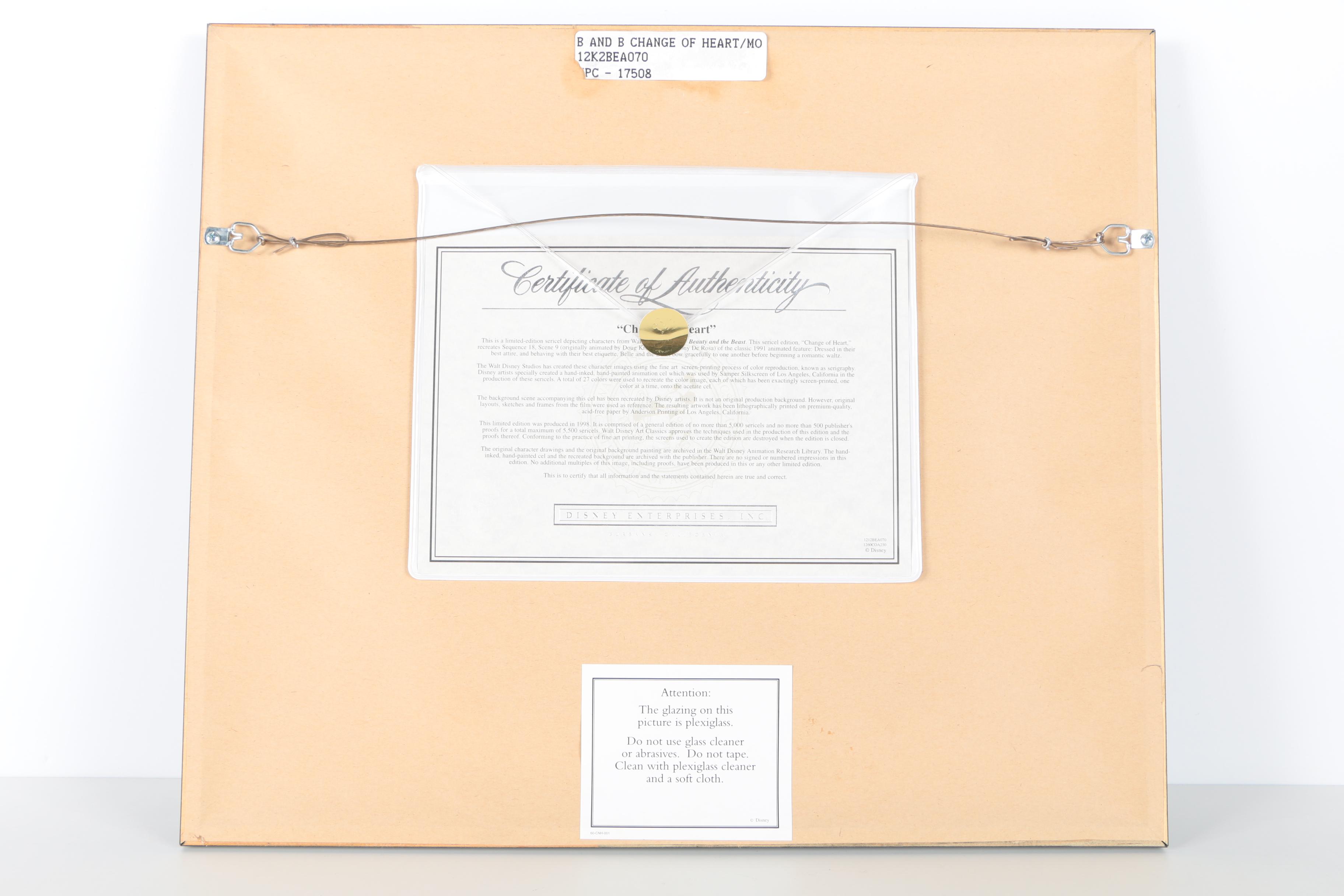 The Walt Disney Company Limited Edition Sericel "Change of Heart"