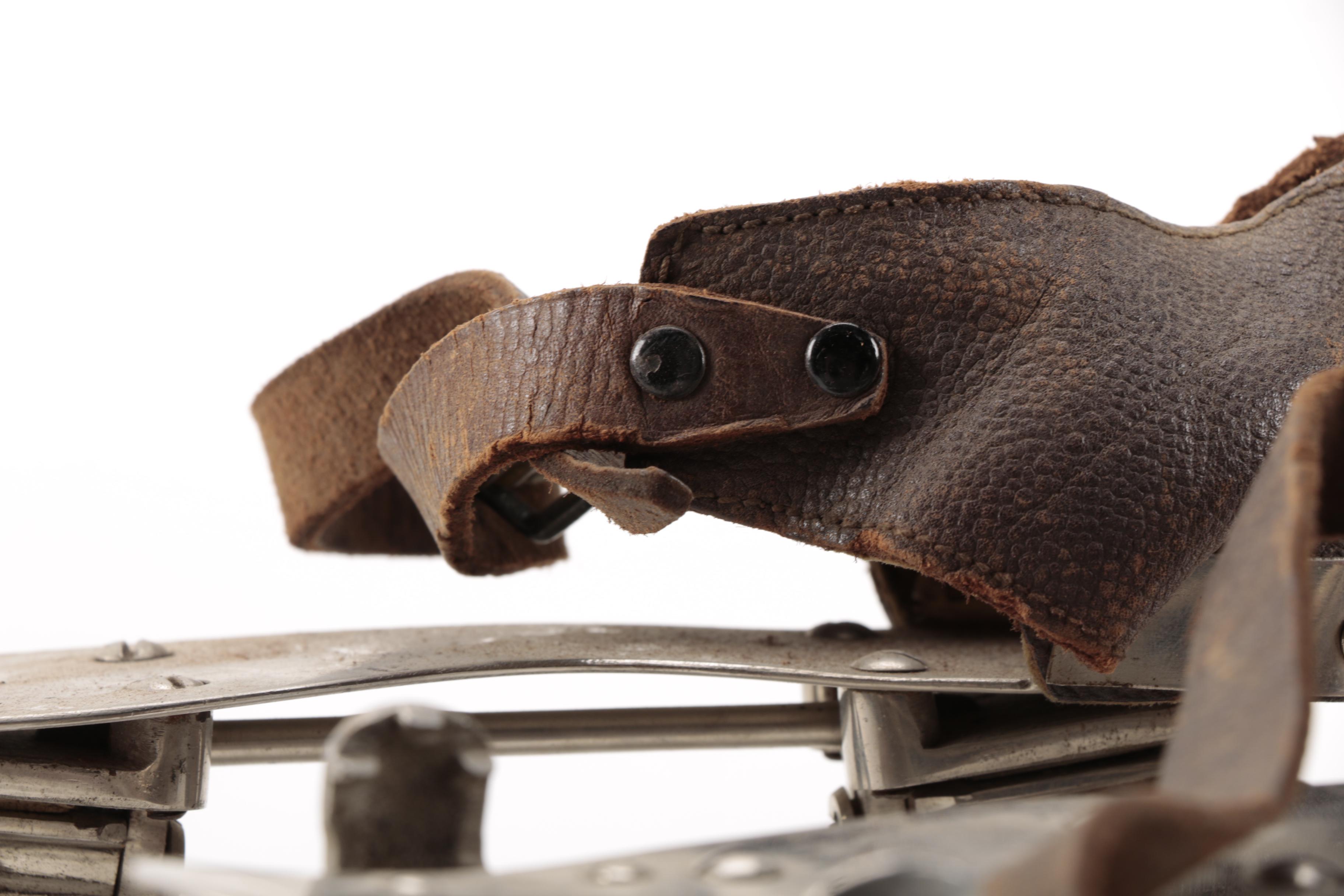 Vintage Metal Roller Skates in Case