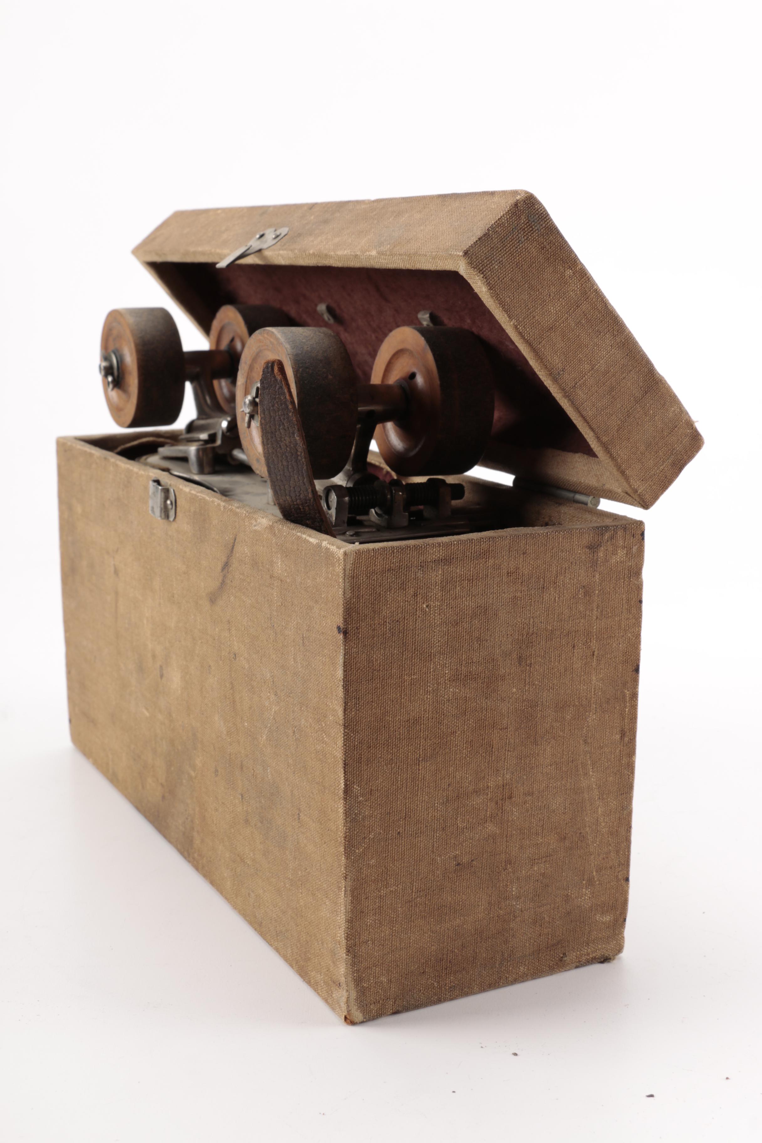 Vintage Metal Roller Skates in Case