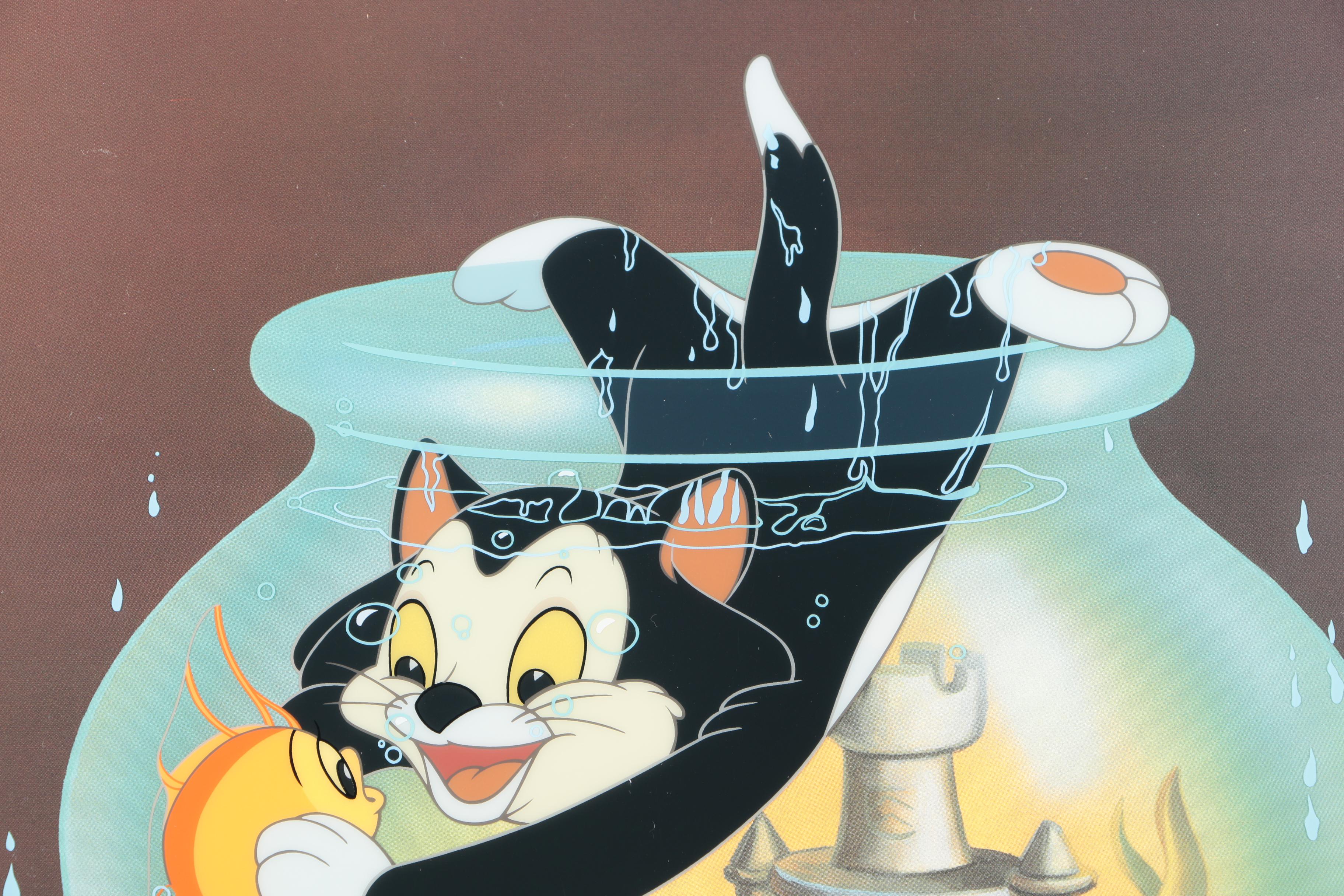 Walt Disney 1998 Limited Edition Sericel "Fishing for a Kiss" After "Pinnochio"