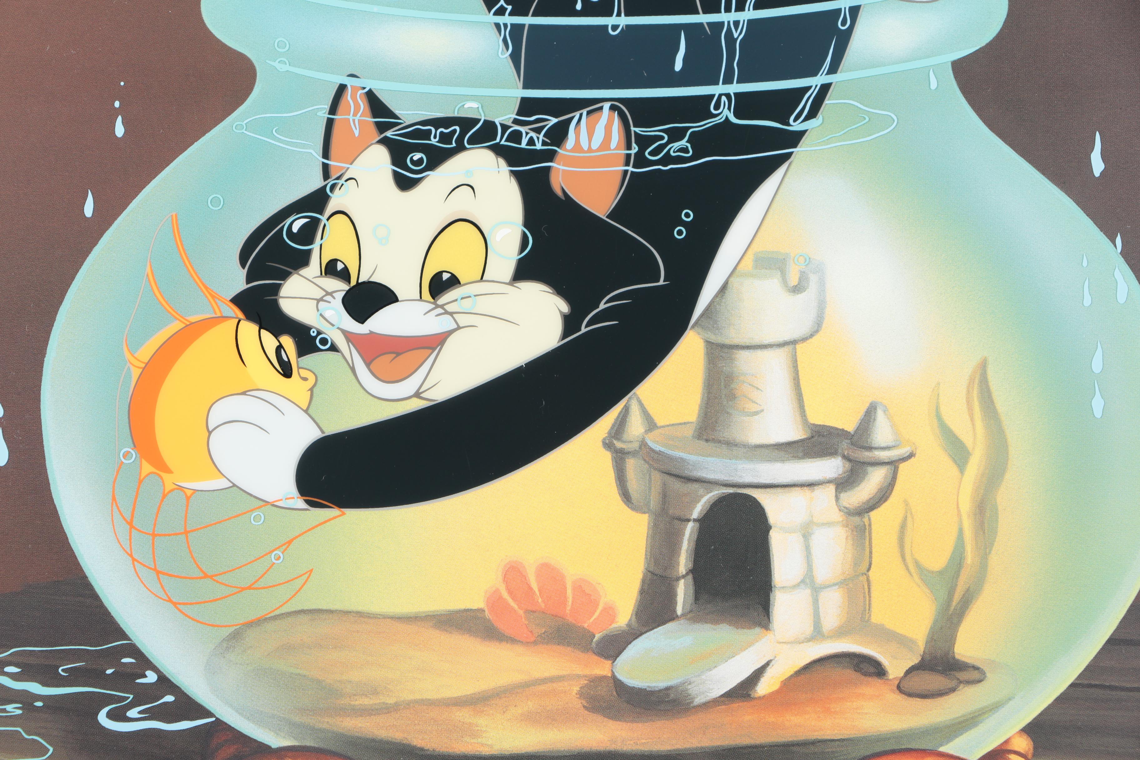 Walt Disney 1998 Limited Edition Sericel "Fishing for a Kiss" After "Pinnochio"