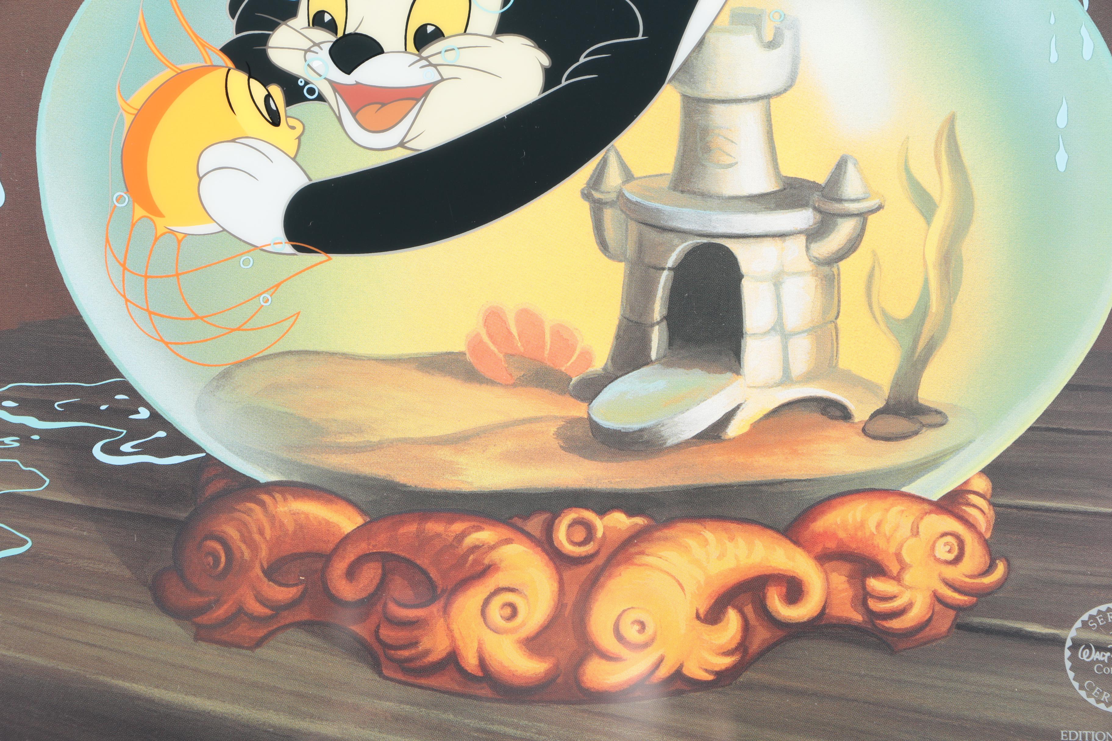 Walt Disney 1998 Limited Edition Sericel "Fishing for a Kiss" After "Pinnochio"