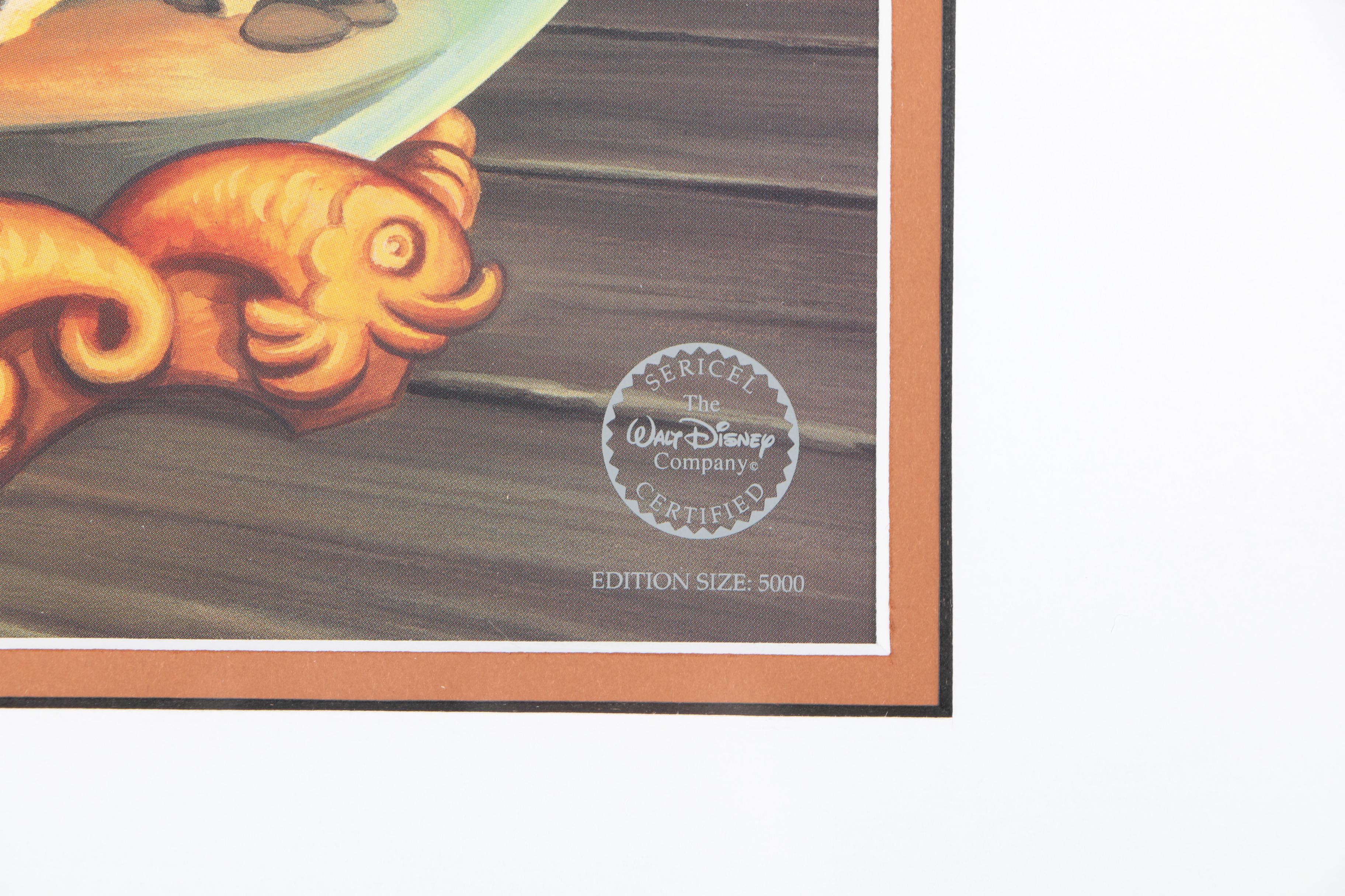 Walt Disney 1998 Limited Edition Sericel "Fishing for a Kiss" After "Pinnochio"