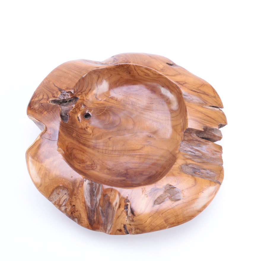 Rough Carved Wood Bowl