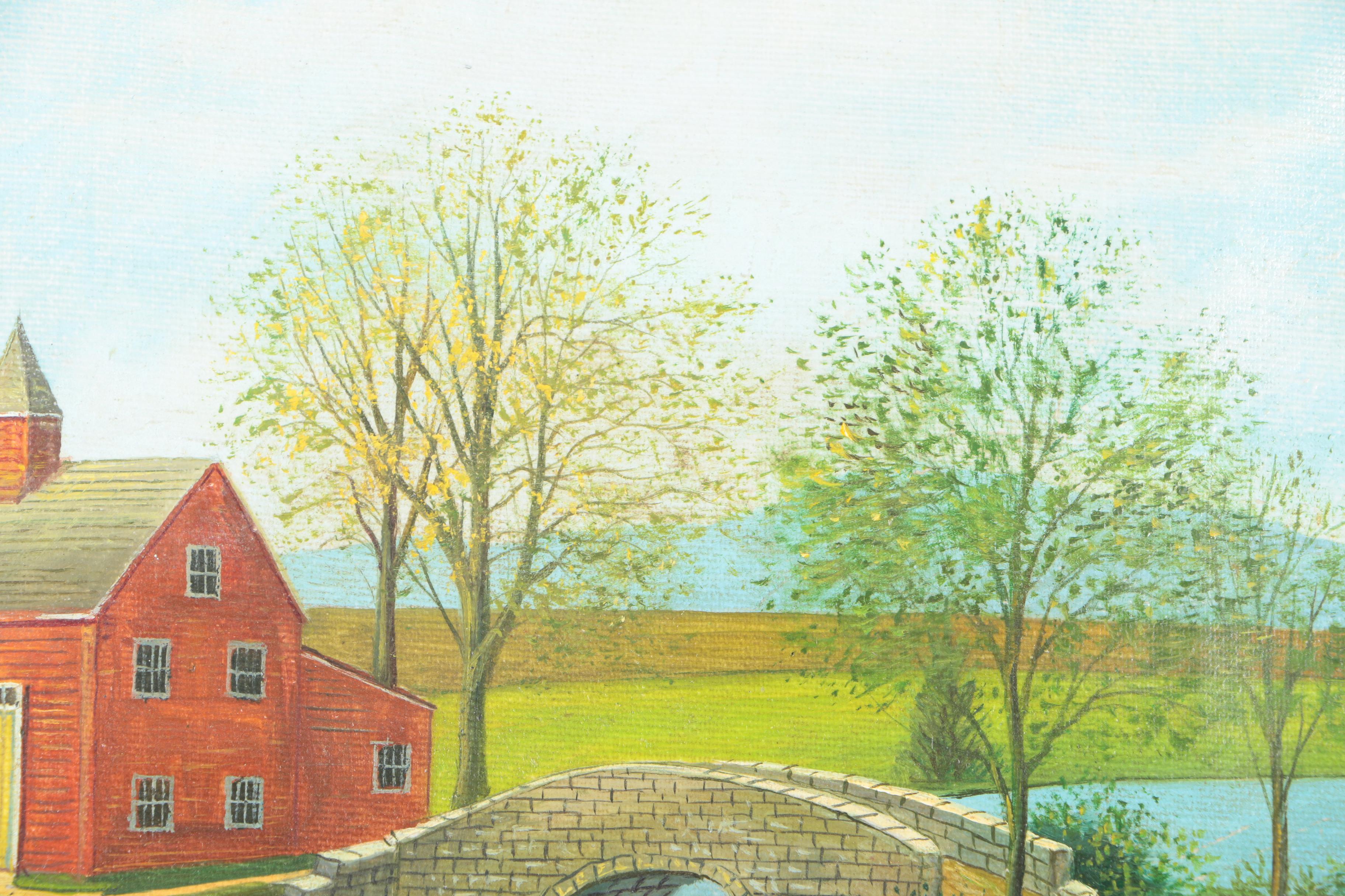 Stuart Oil on Canvas of Pastoral Landscape