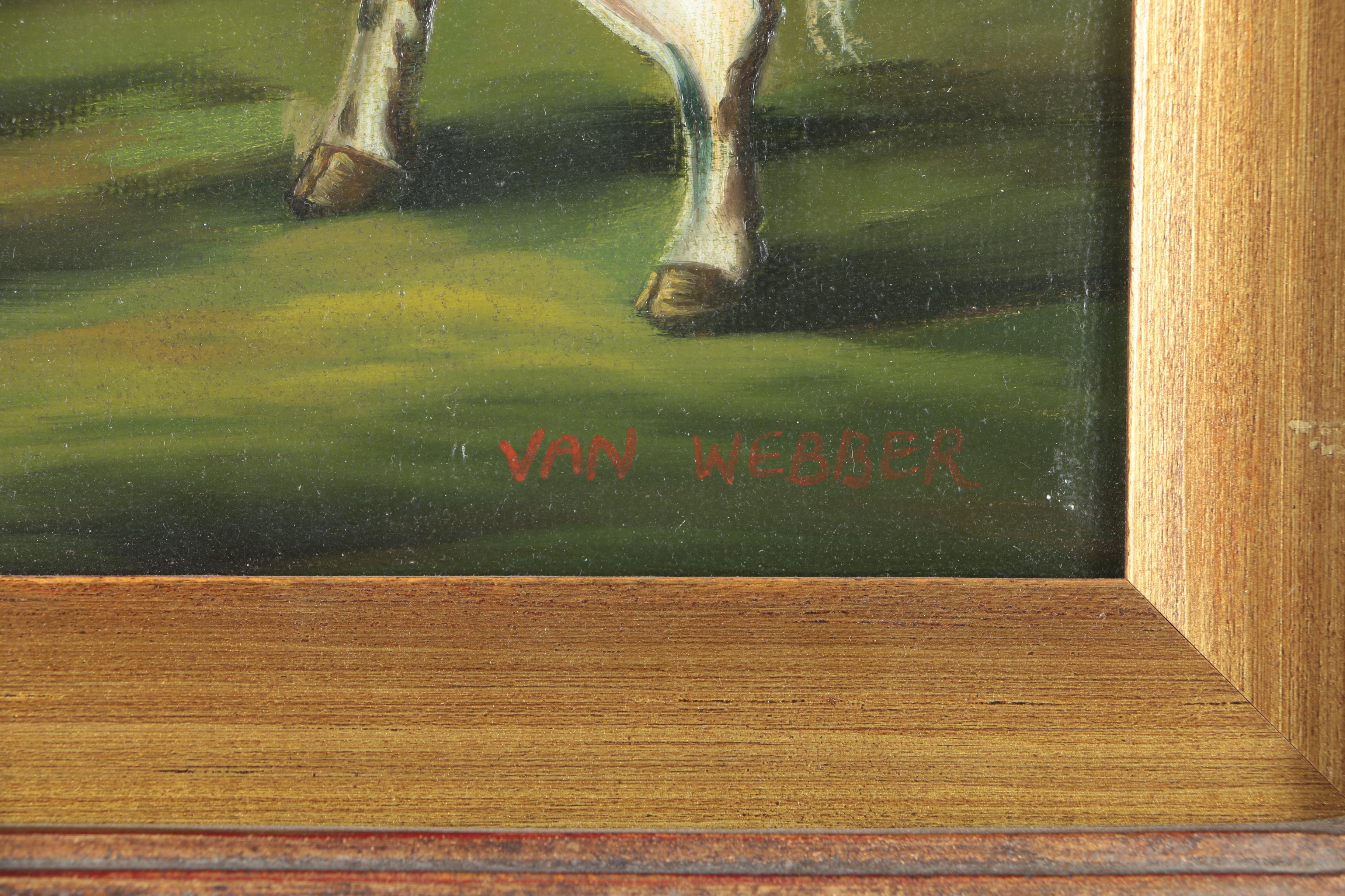 Van Webber Original Oil Painting on Canvas of a Cow