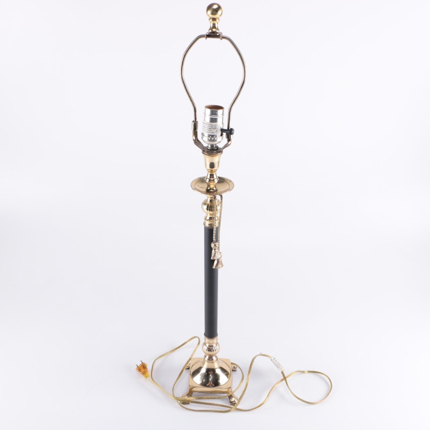Brass Tone and Black Table Lamp