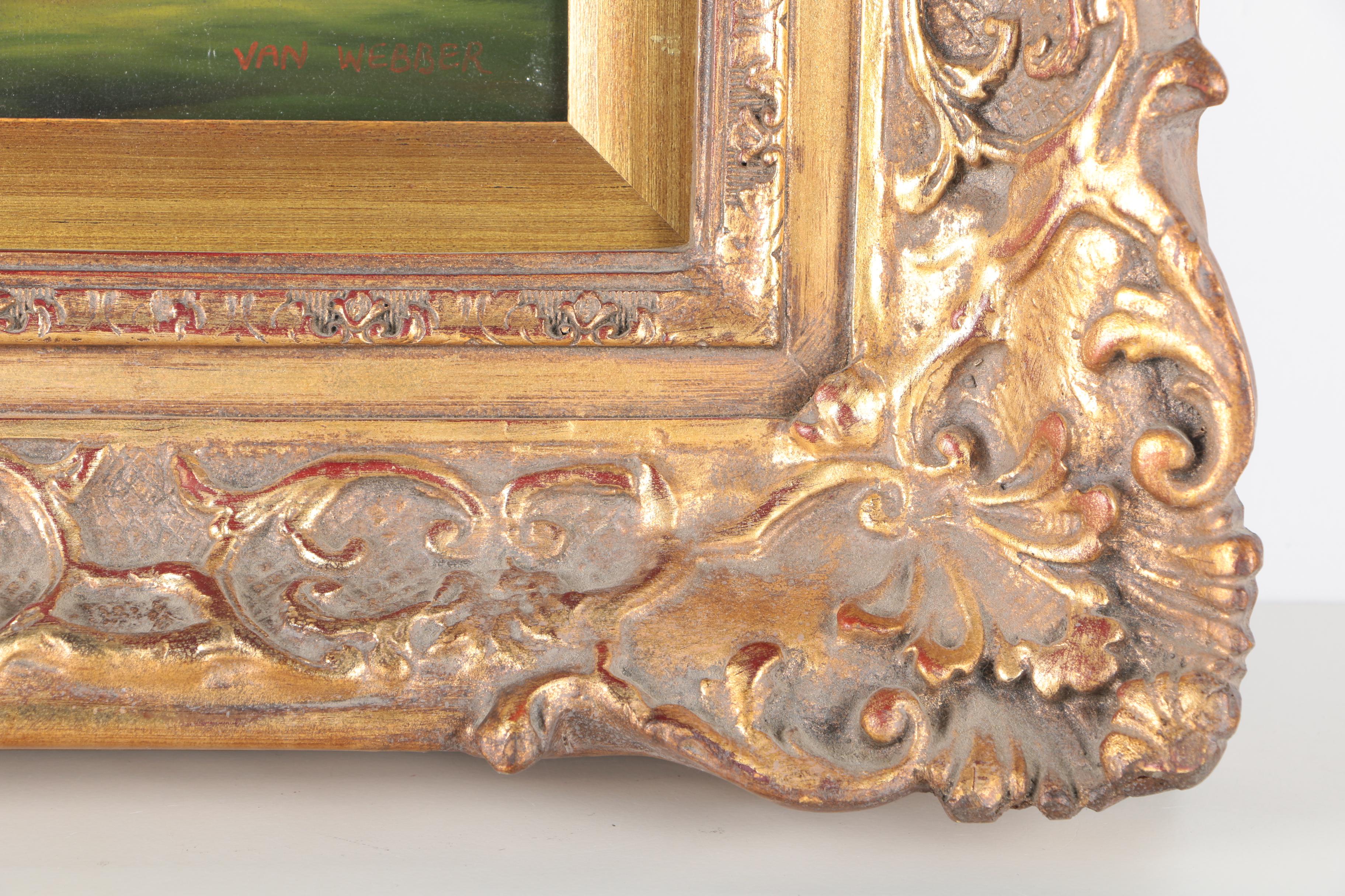 Van Webber Original Oil Painting on Canvas of a Cow