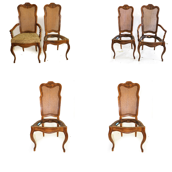 Drexel Heritage French Provincial Style Cane Back Dining Chairs