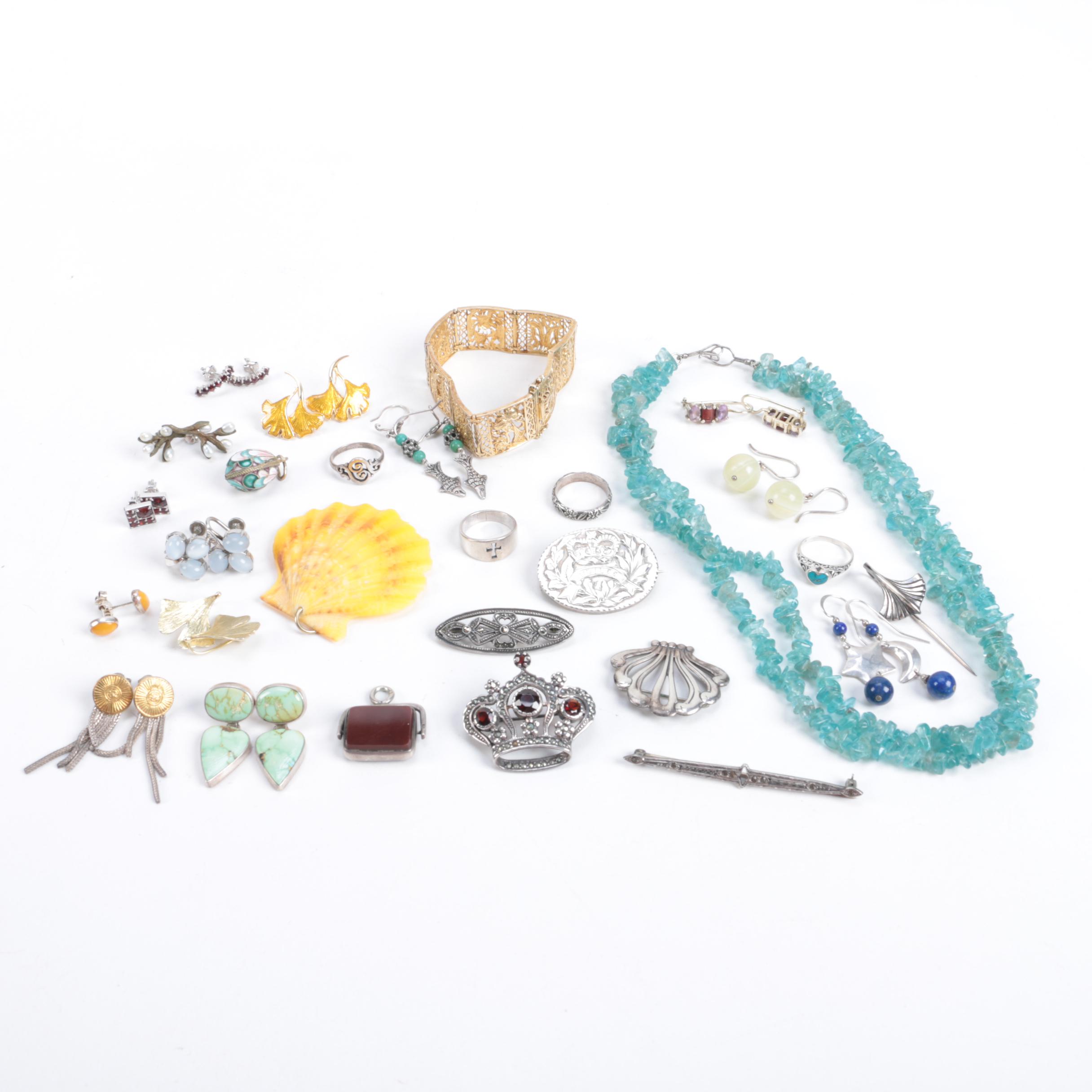 Sterling Silver Jewelry Including Gemstones