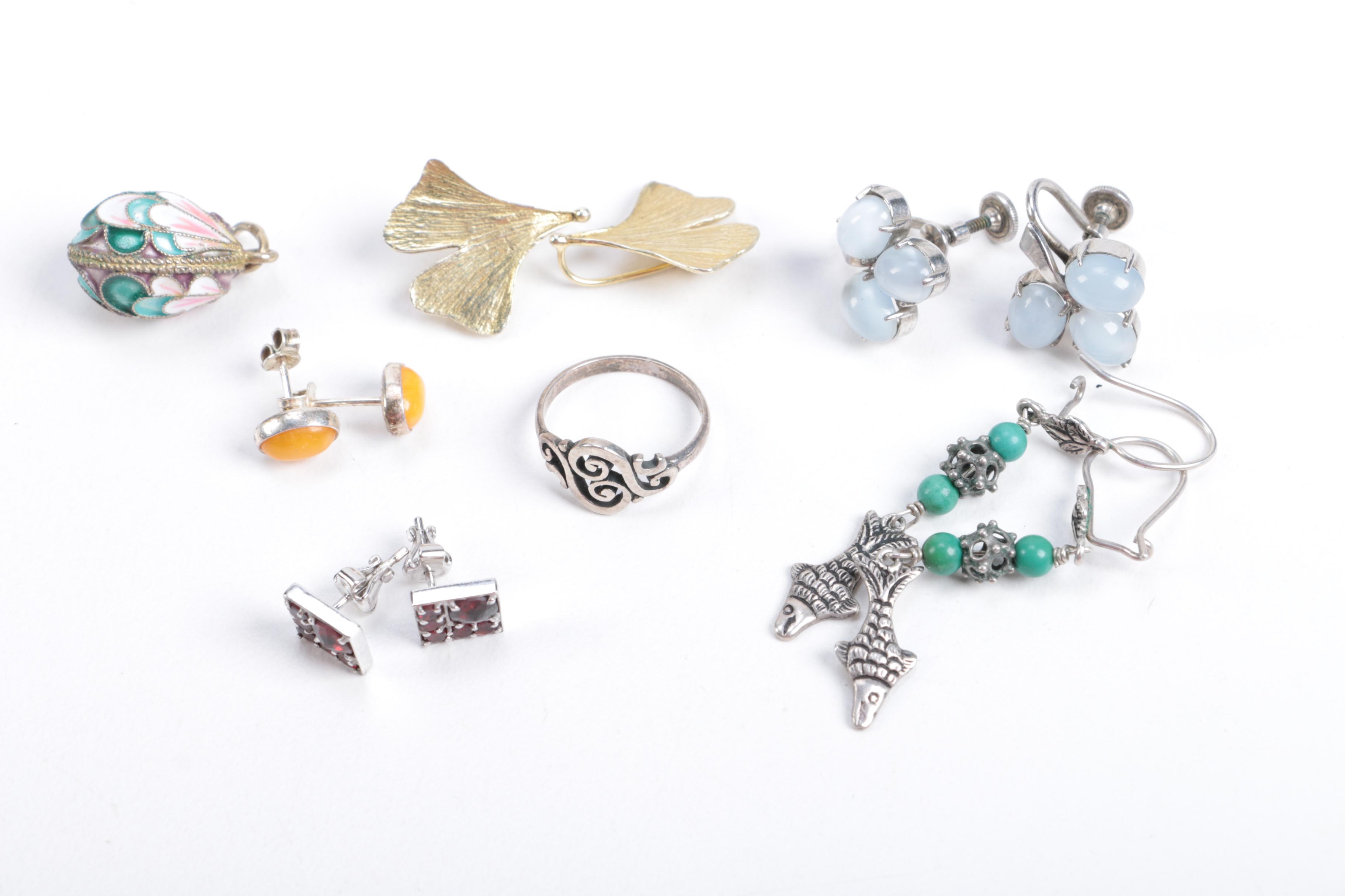 Sterling Silver Jewelry Including Gemstones