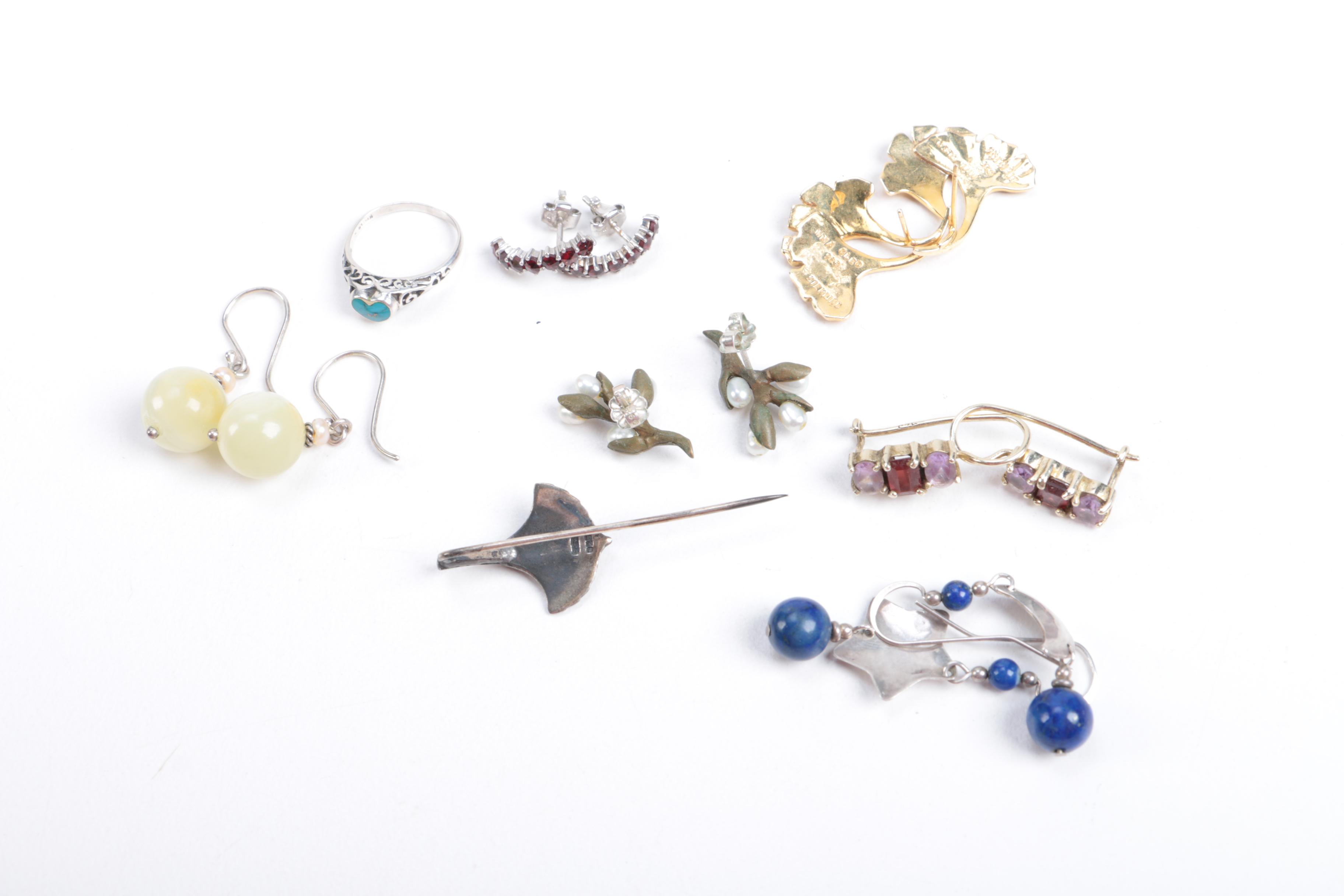Sterling Silver Jewelry Including Gemstones