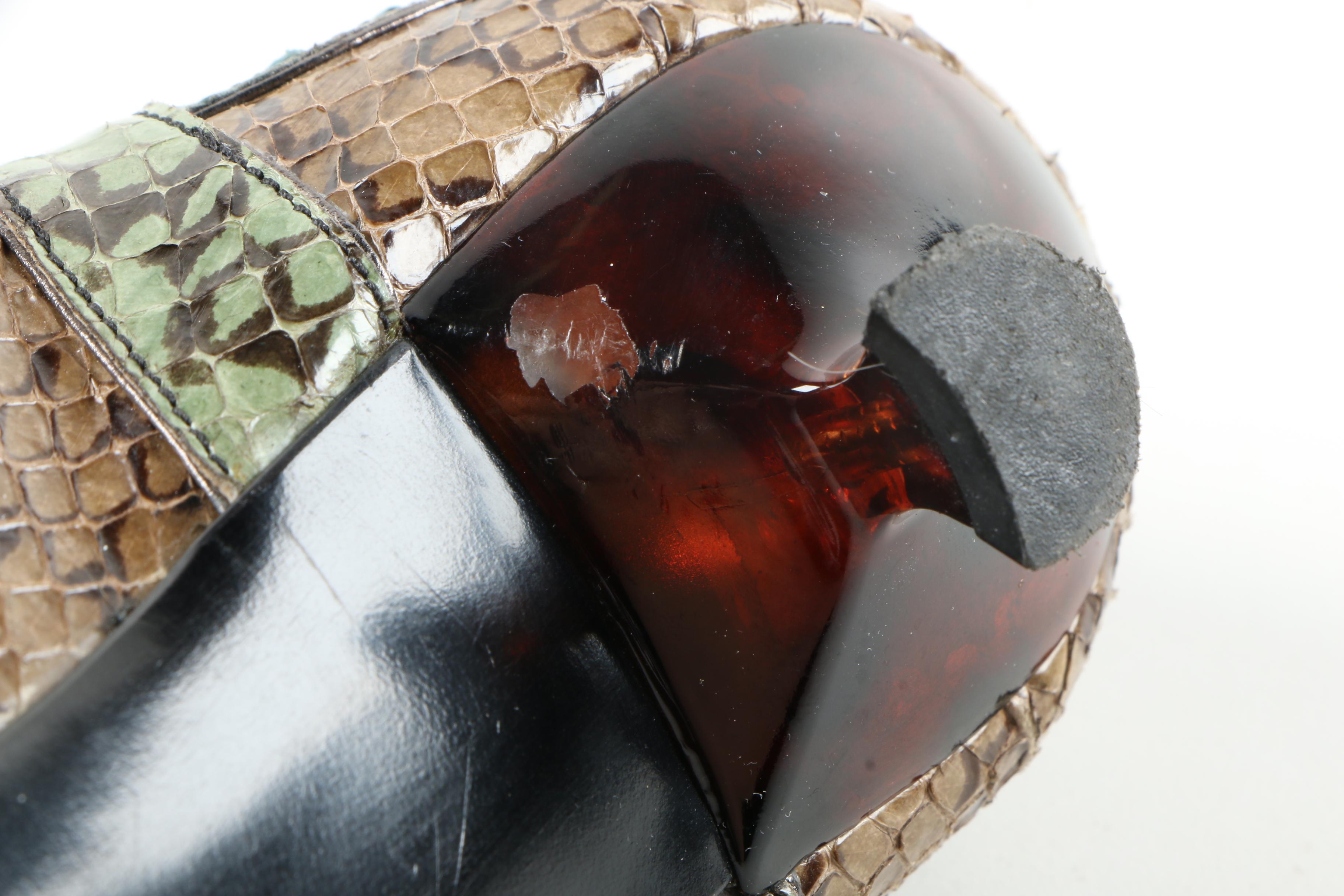 snakeskin kitten heels