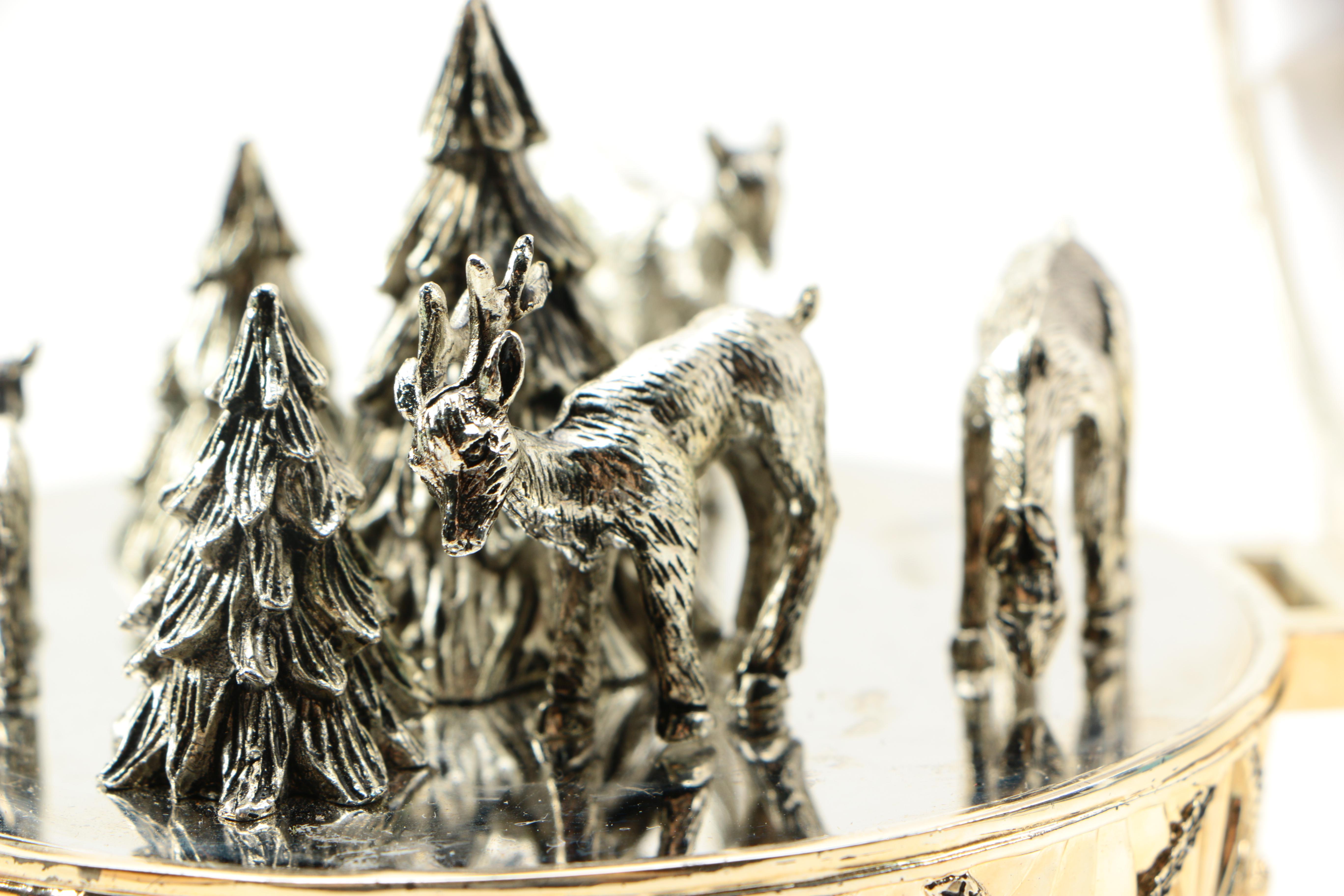 2001 Wallace Silversmiths Silver Plate Holiday Musical Egg