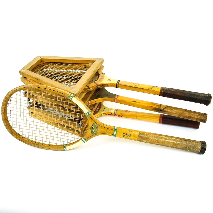 Variety of Vintage Tennis Rackets