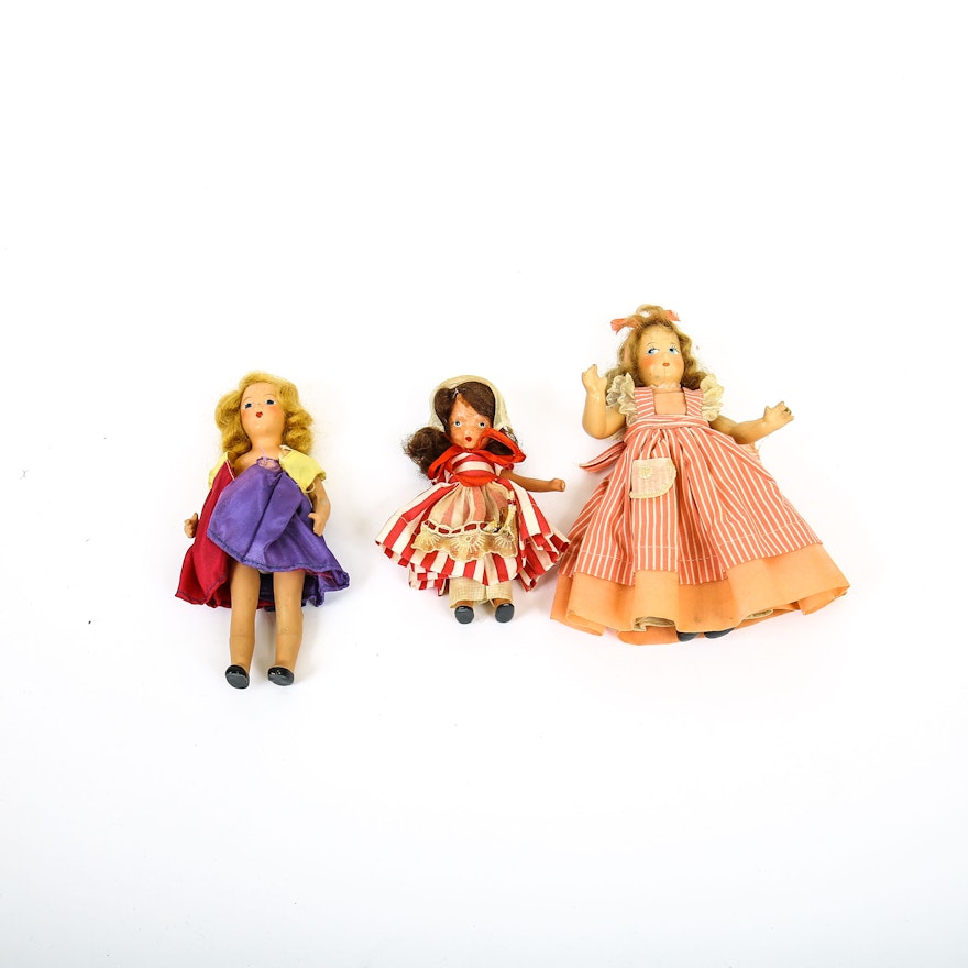 Variety of Vintage Dolls