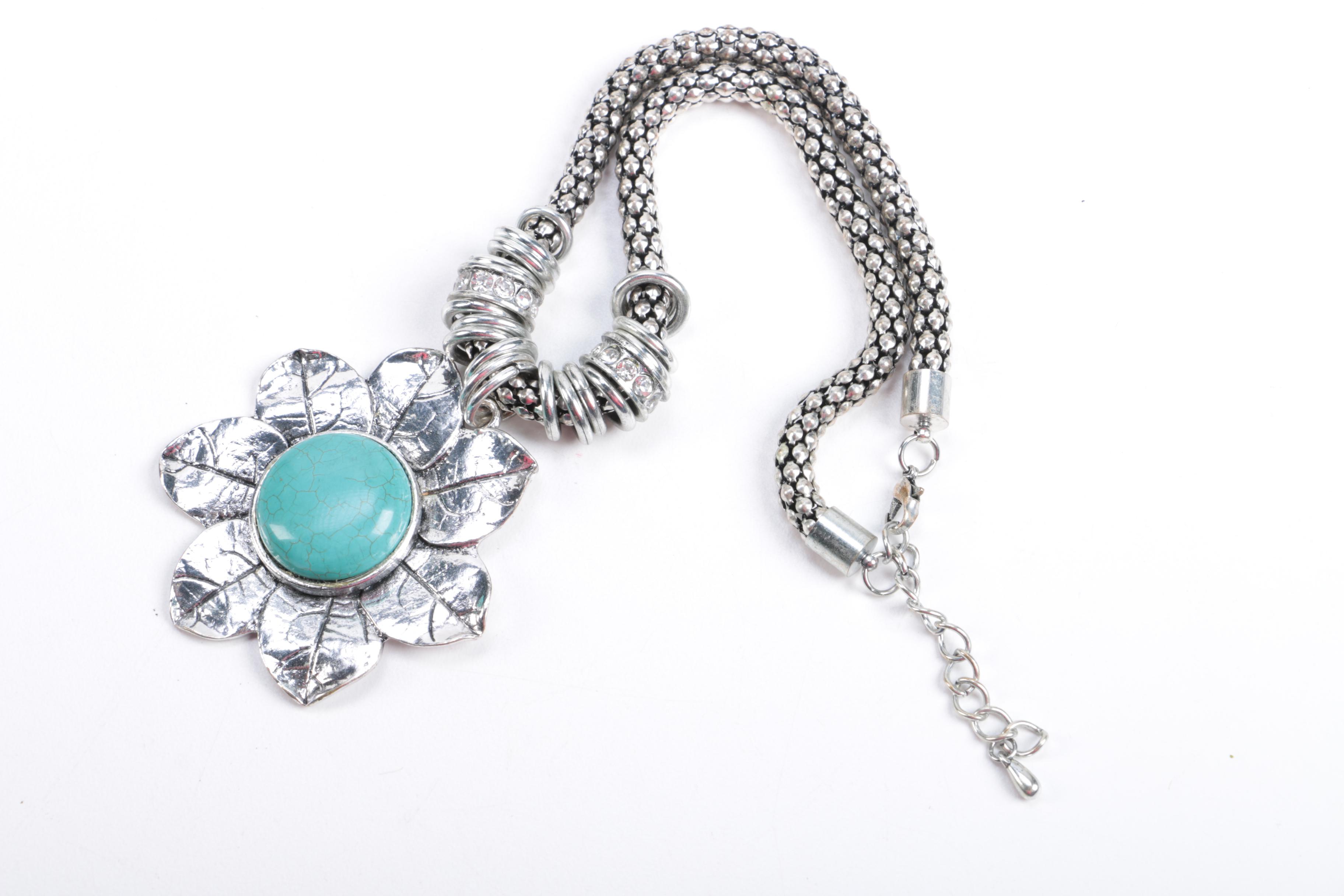 Assorted Necklaces Including Malachite Beaded Necklace