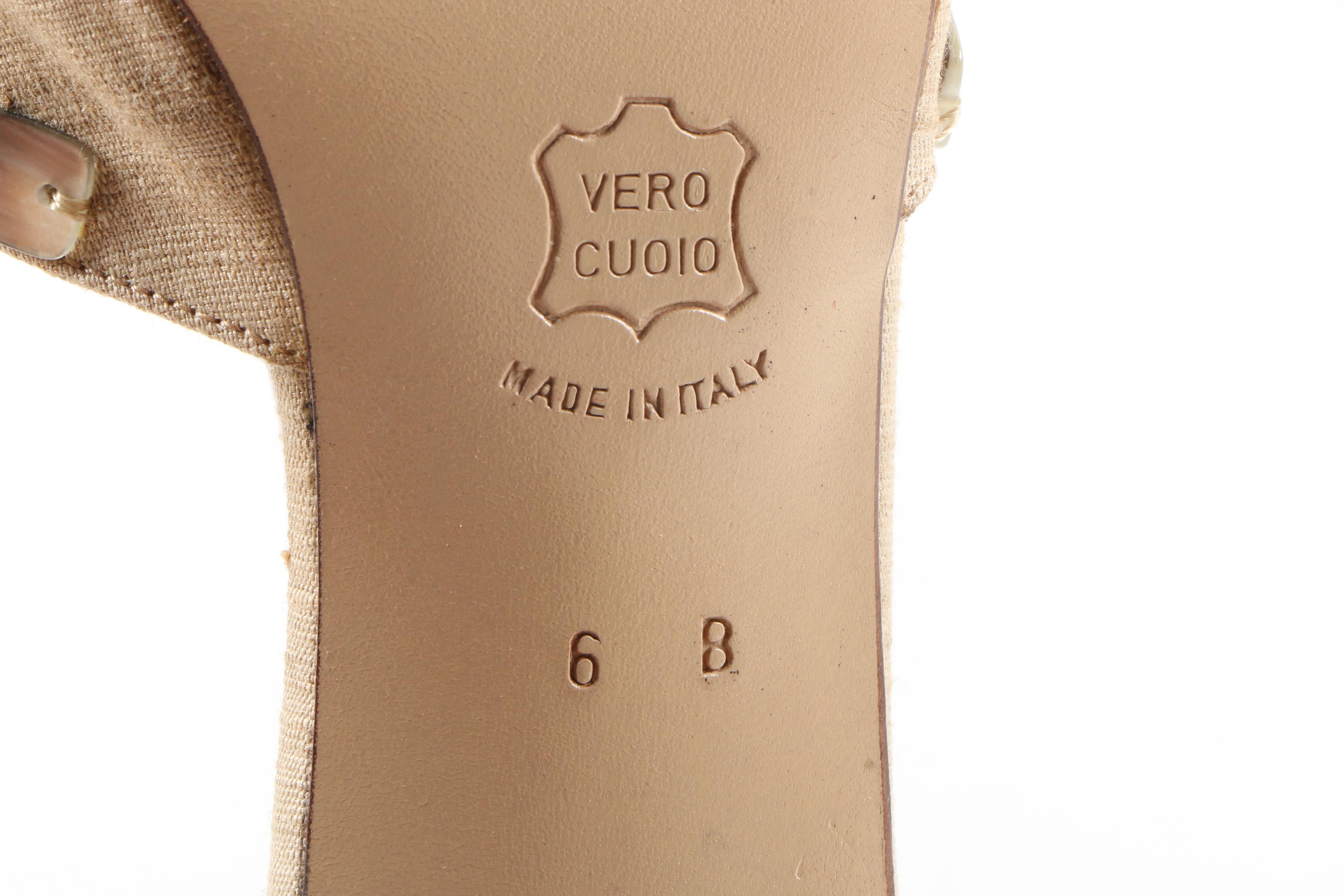 Bottega Veneta Pointed T-Strap Canvas Heels