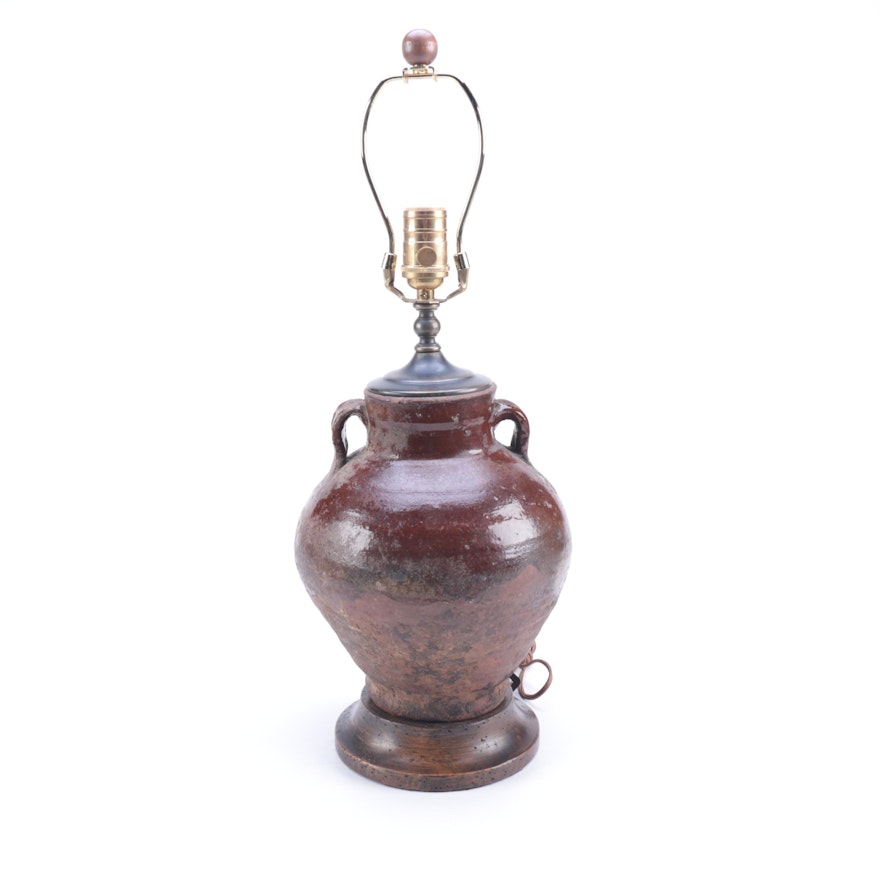 Vintage Stoneware Art Pottery Lamp