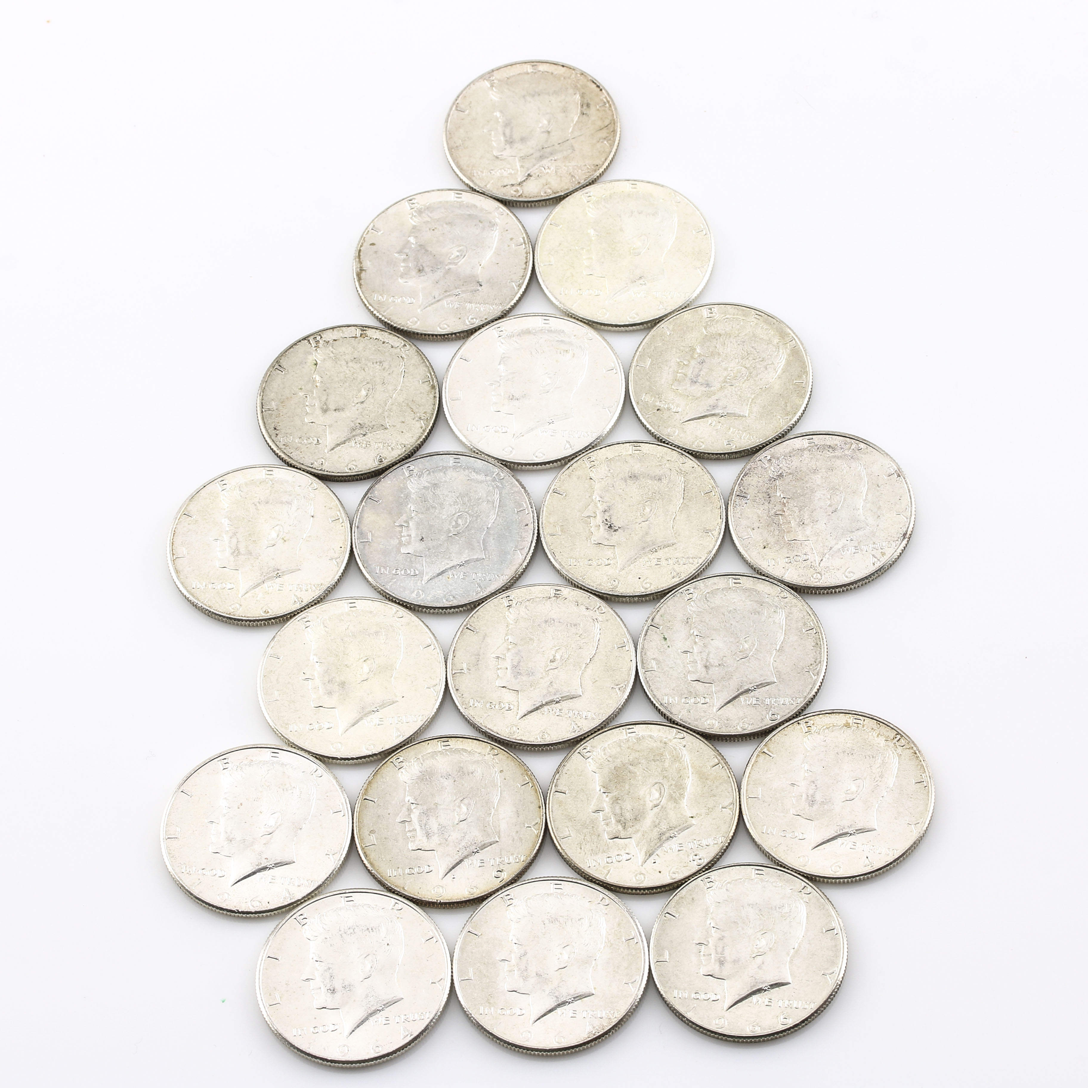 Group of Twenty 1964 JFK Silver Half Dollars