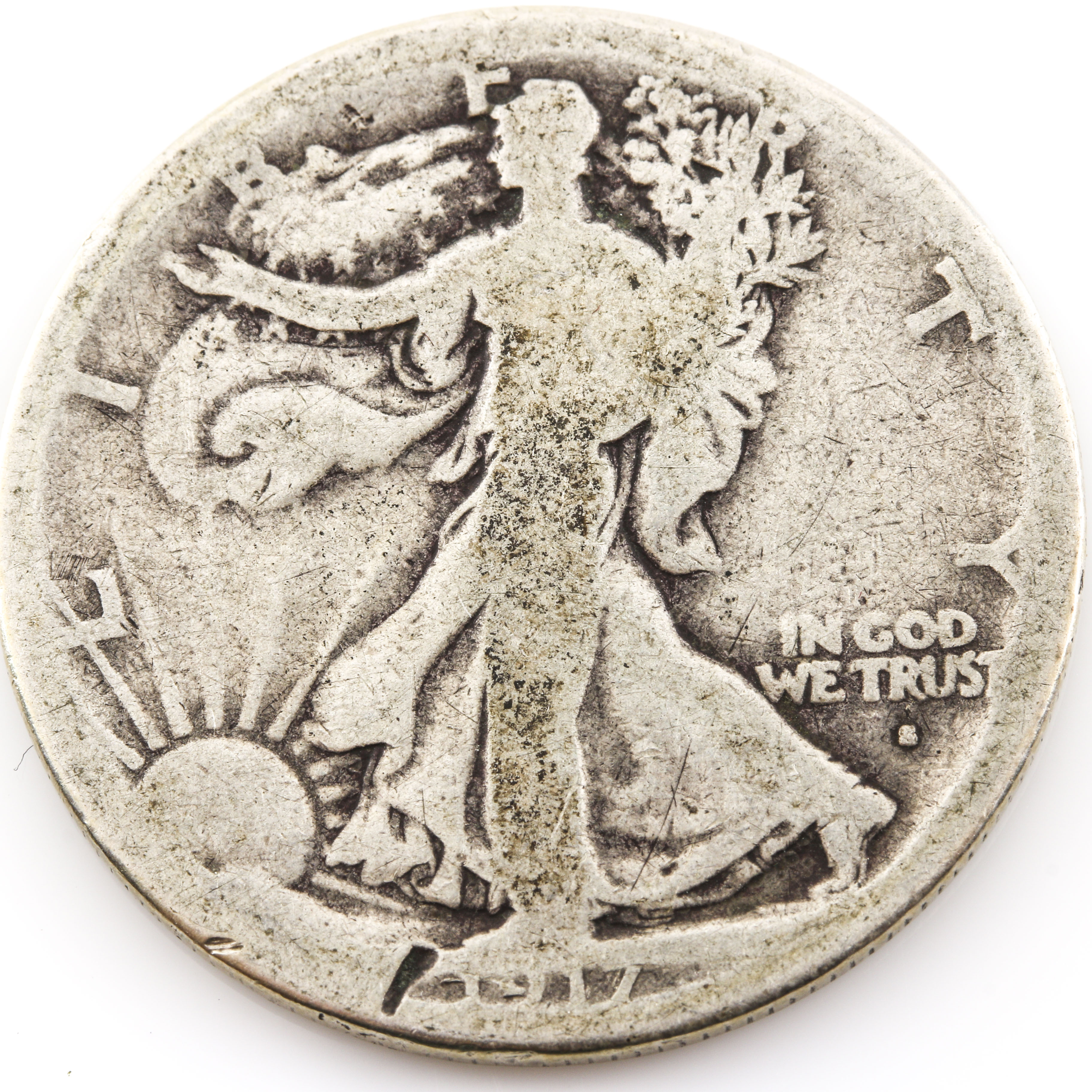 1917 S (Obverse) Walking Liberty Silver Half Dollar