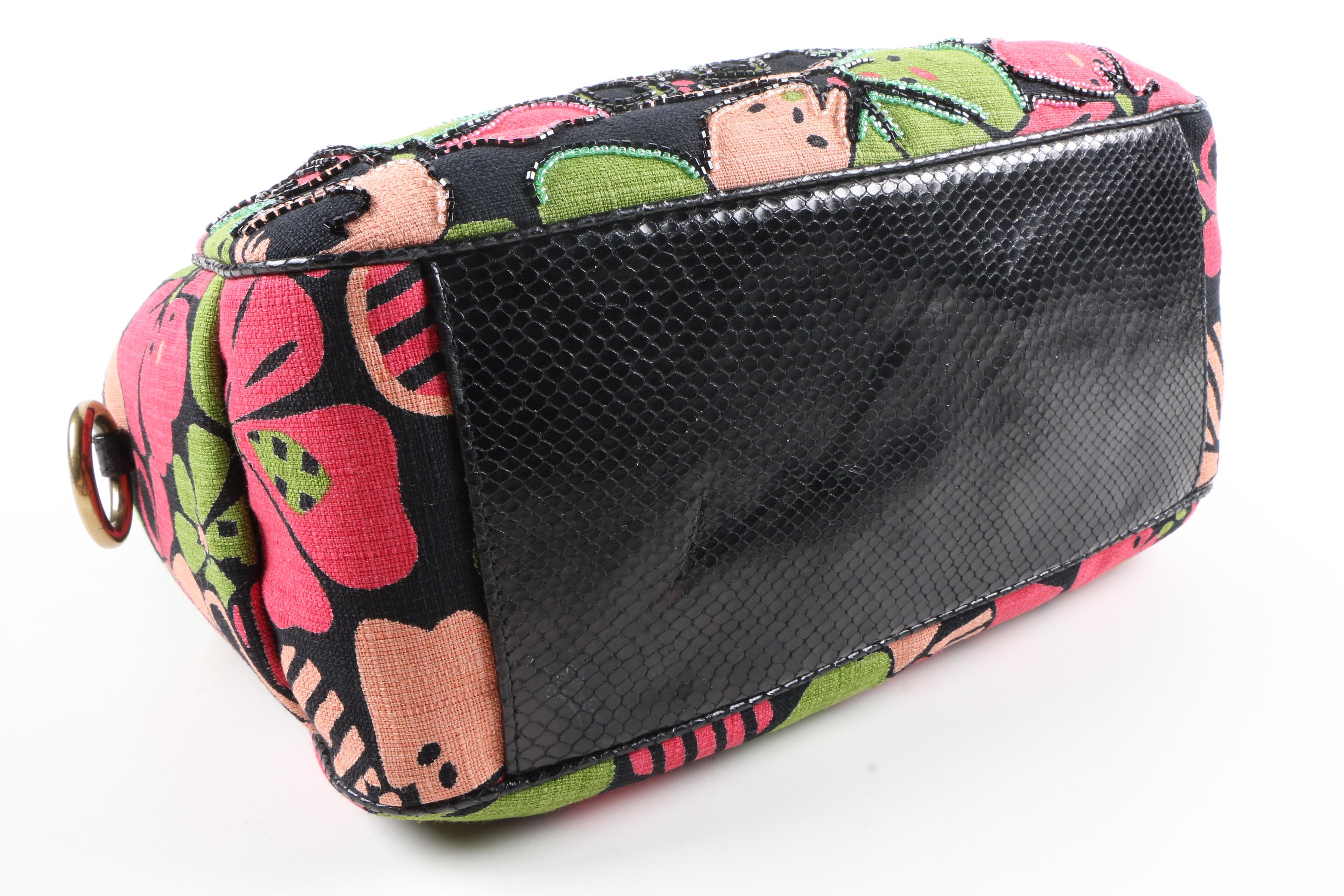 Isabella Fiore Flower-Shower Emma Tote with Snakeskin Accents