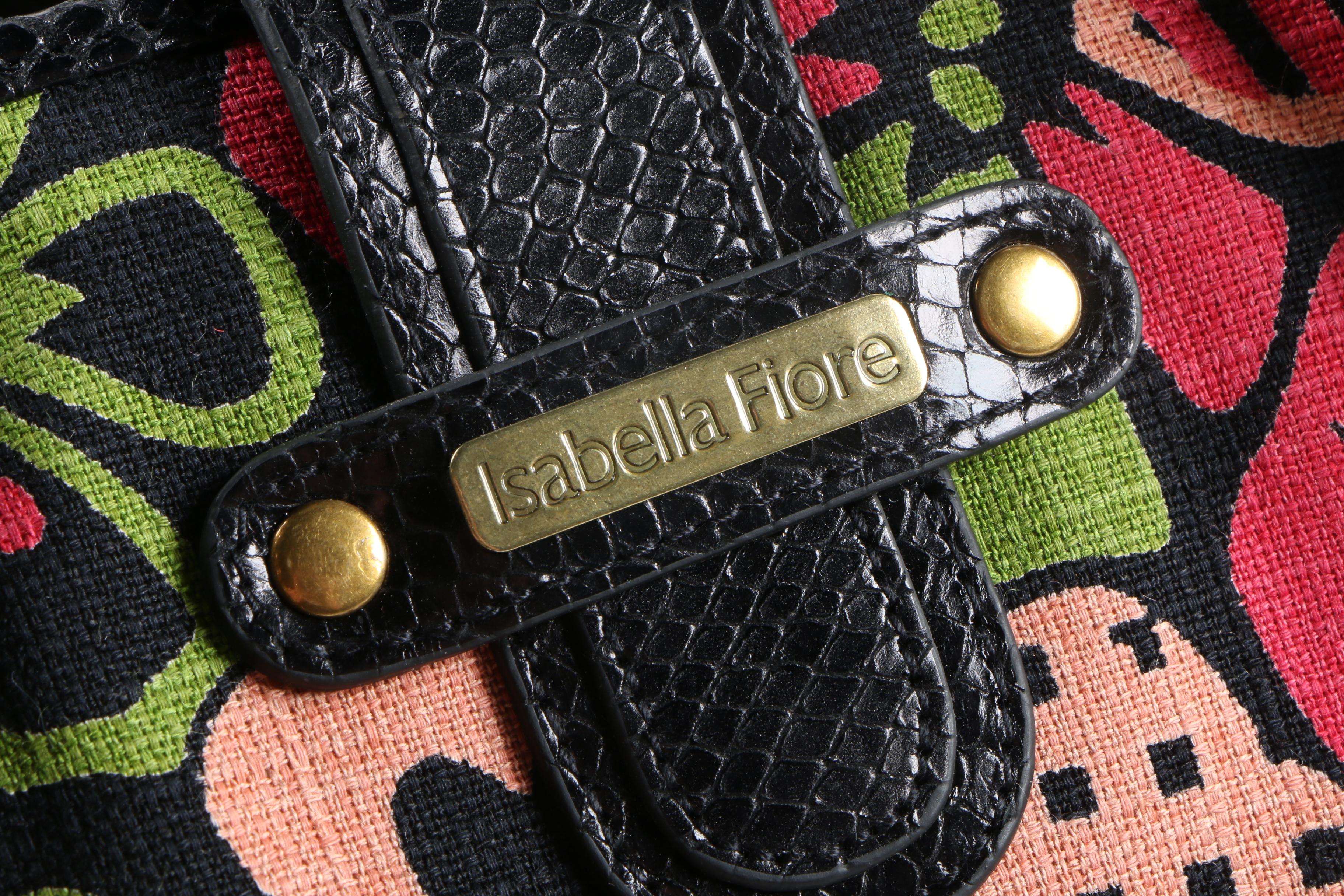 Isabella Fiore Flower-Shower Emma Tote with Snakeskin Accents