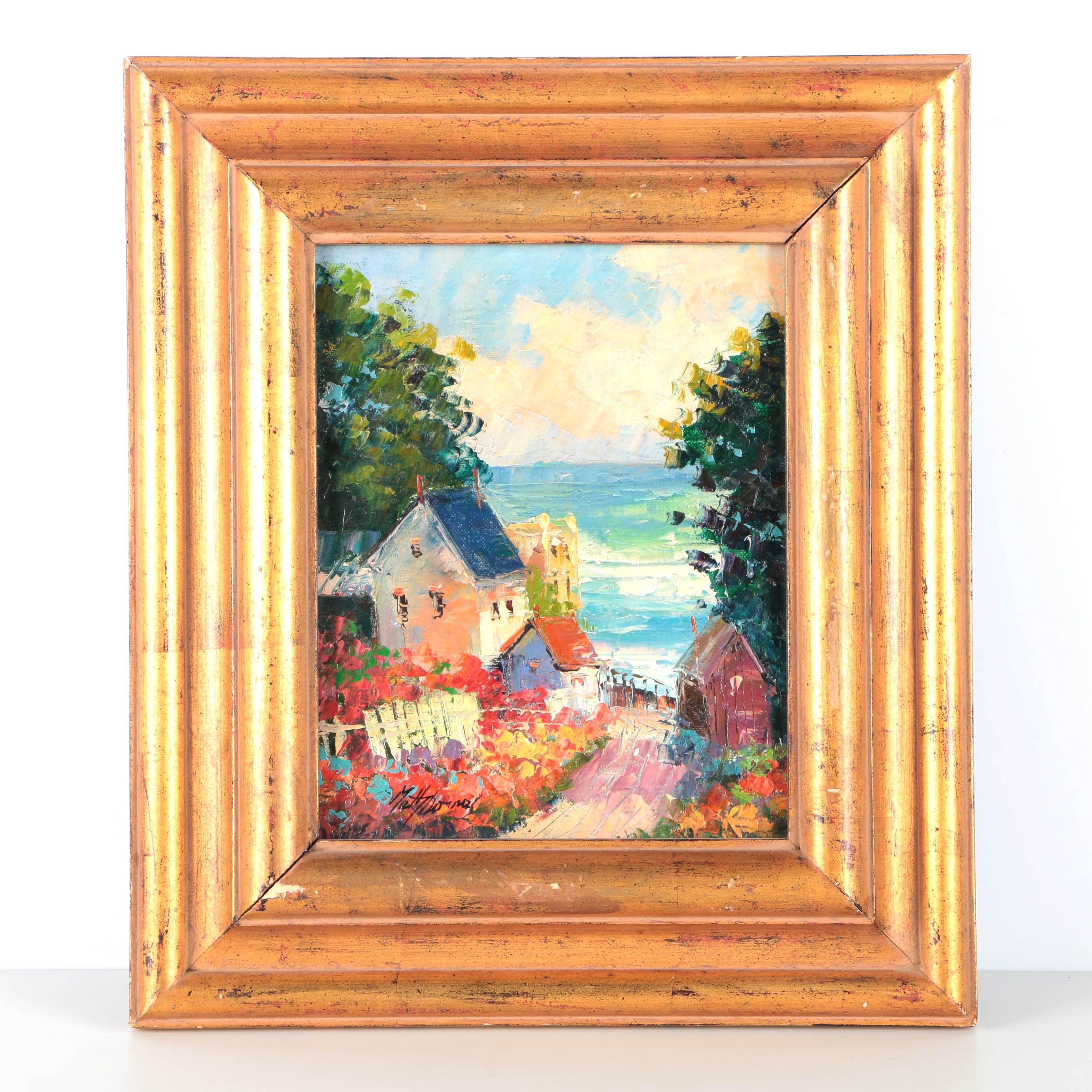 Oil Painting on Canvas of Coastal Scene