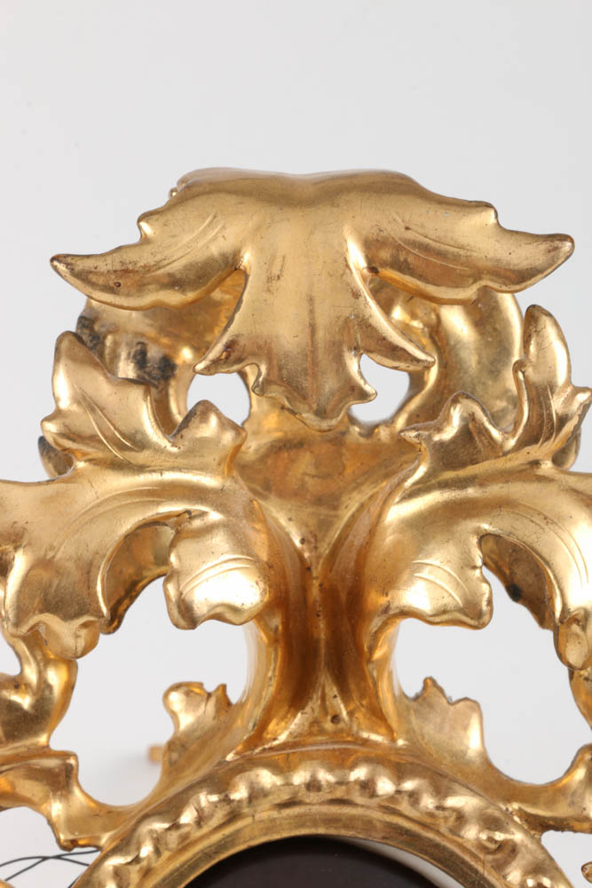 19th-Century Painted German Porcelain Plaque with Gesso Frame