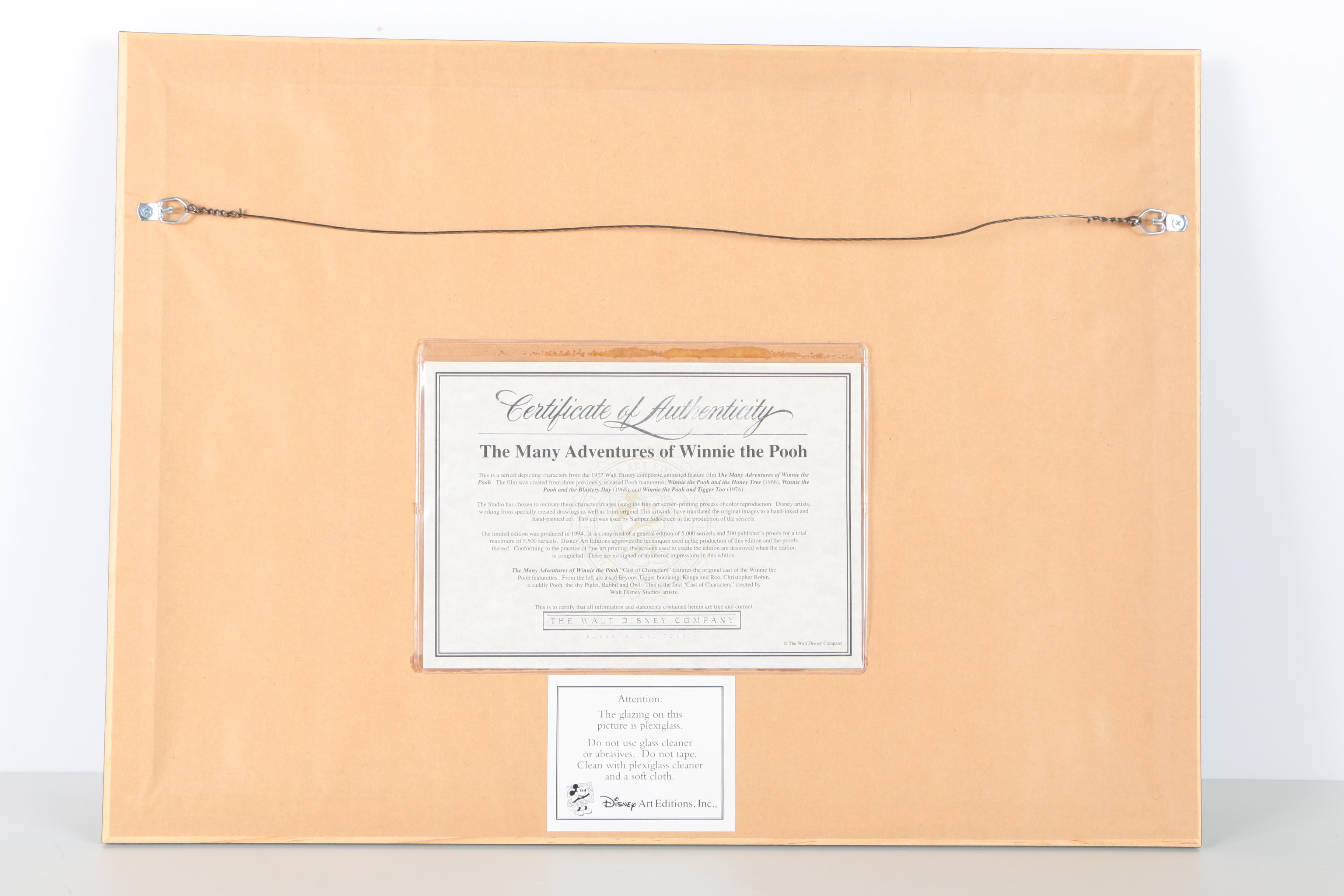 The Walt Disney Company Limited Edition Sericel "The Many Adventures of Winnie the Pooh"