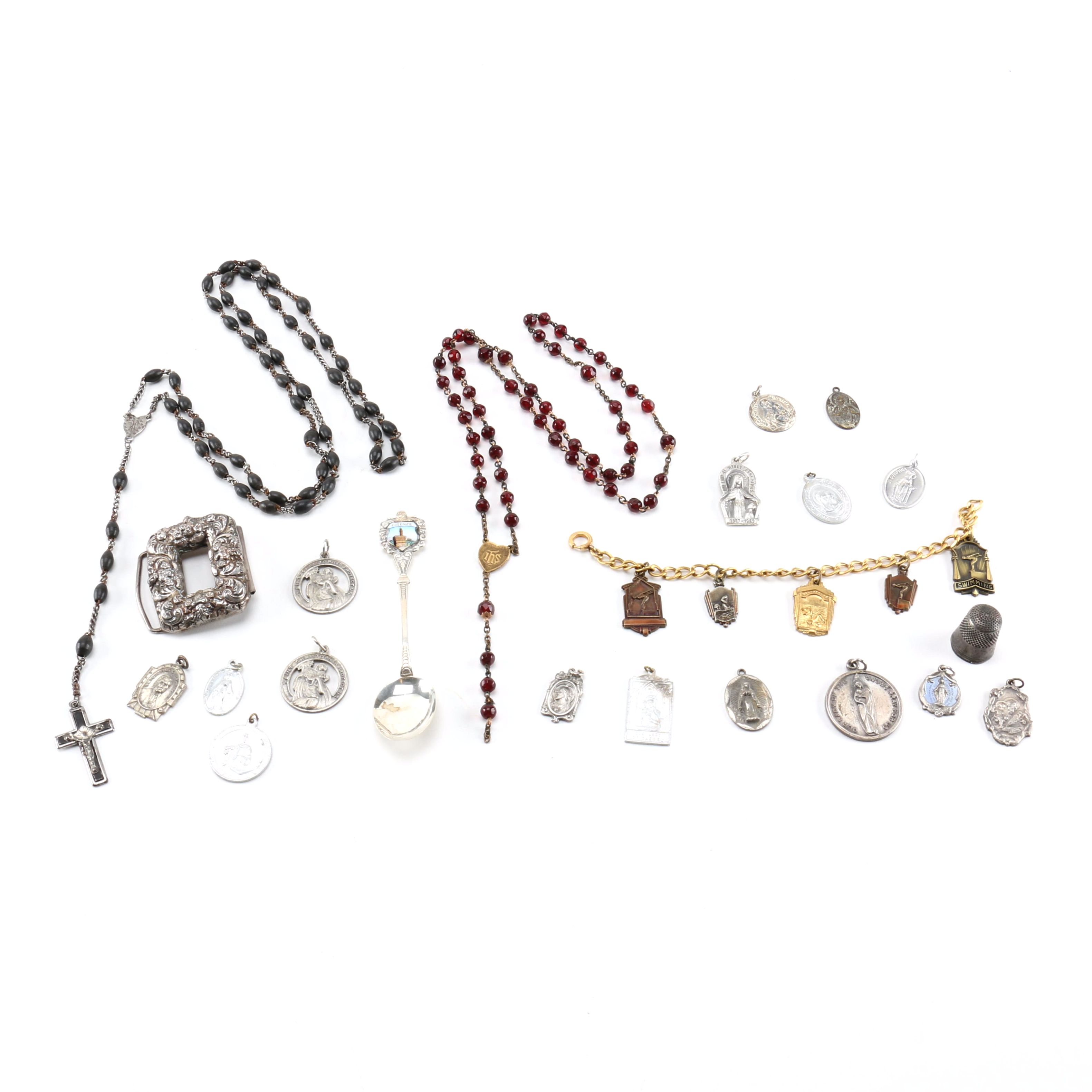 Costume Jewelry Including Religious Charms