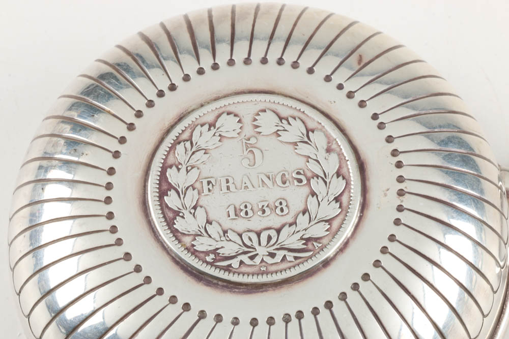 19th Century French Sterling Silver Louis Philippe Coin Tastevin