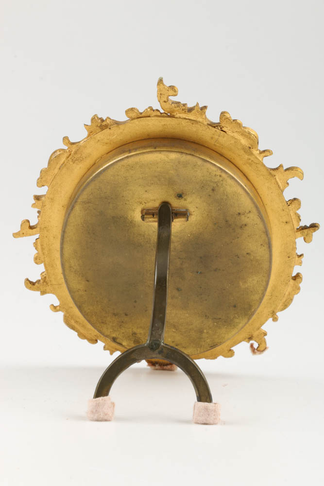 Antique KPM Style Female Portrait on Porcelain with Brass Frame