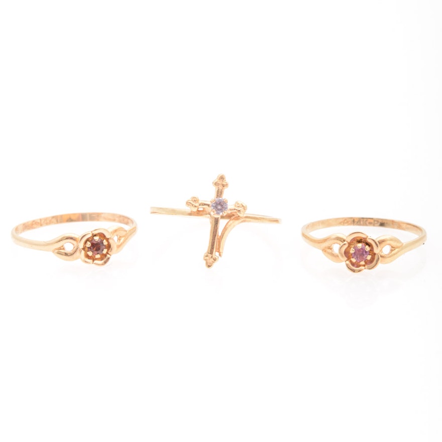 Grouping of 14K Yellow Gold Rings