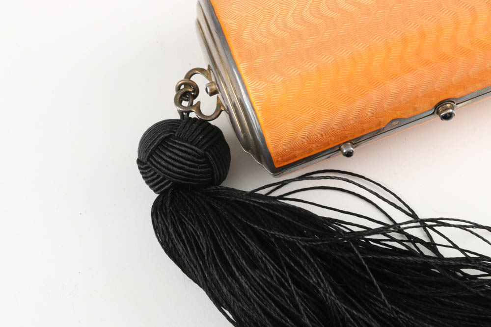 Early 20th Century Sterling Silver Minaudiere with Tassel