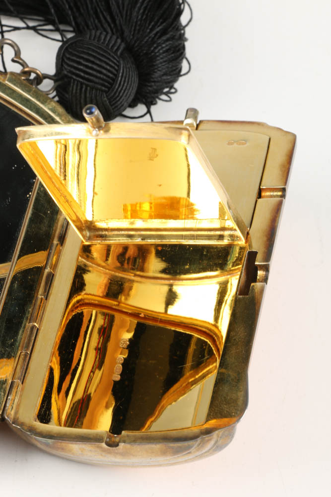 Early 20th Century Sterling Silver Minaudiere with Tassel