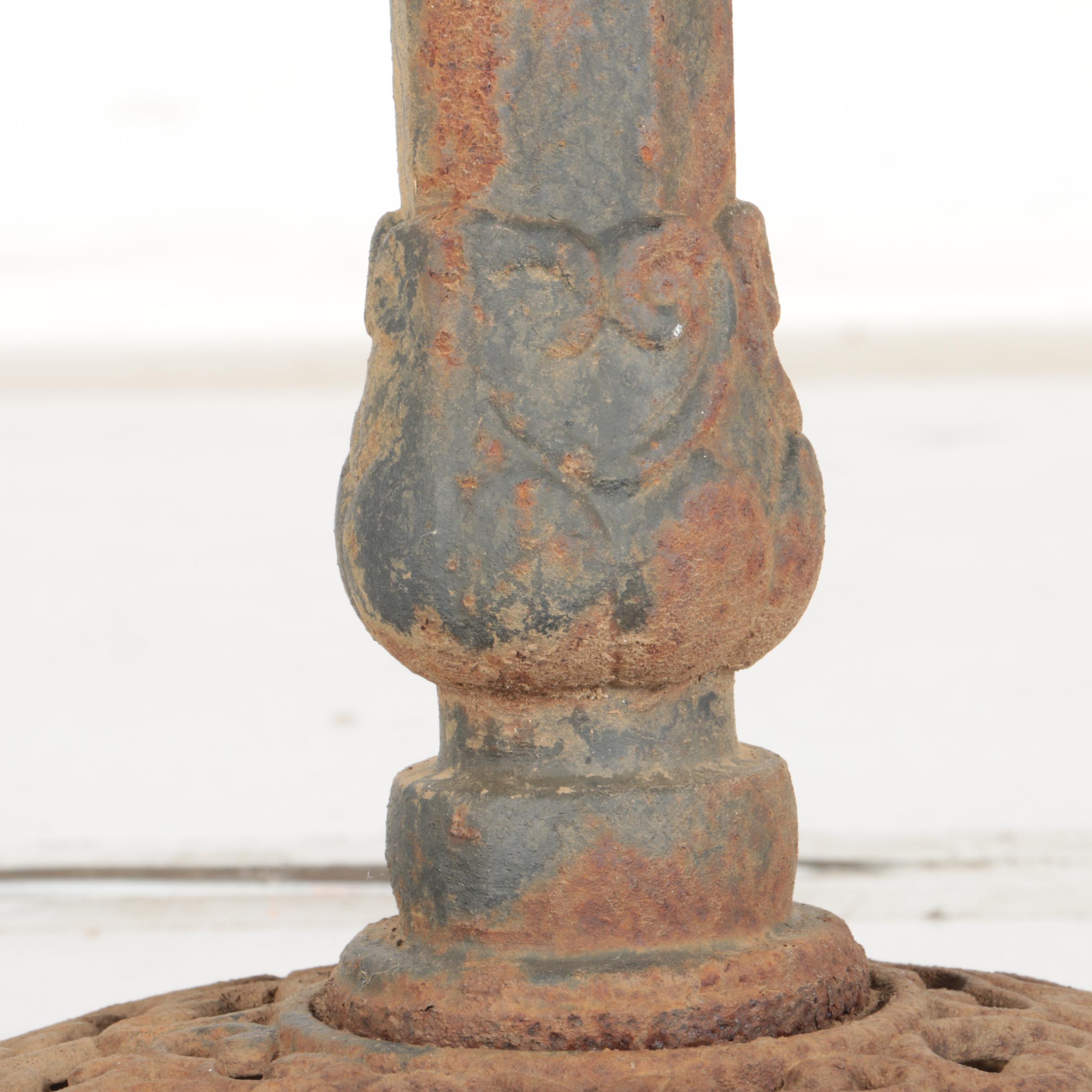 Gray Metal Garden Bird Bath