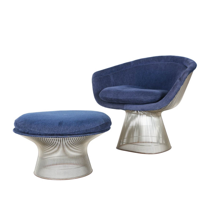 Warren Platner Lounge Chair and Ottoman for Knoll Furniture