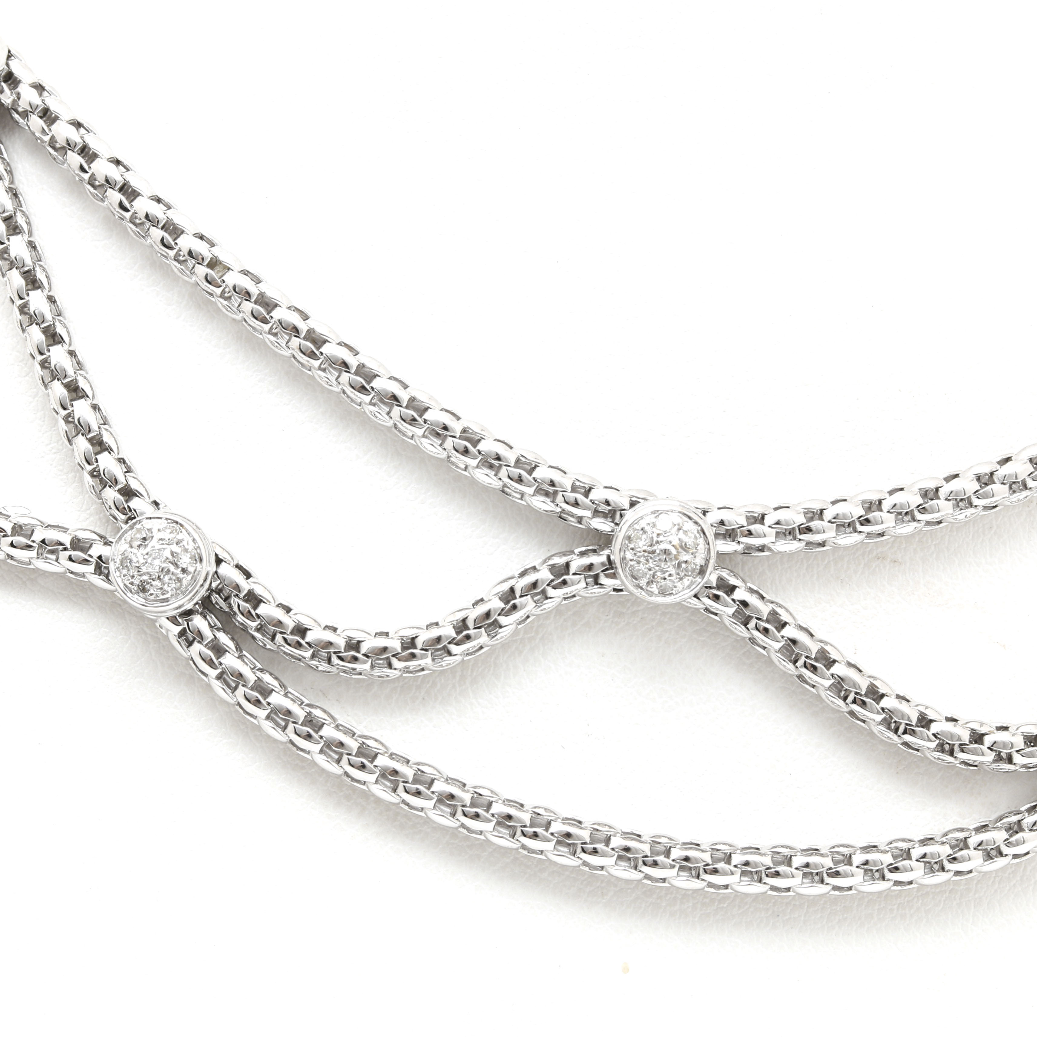 FOPE 18K White Gold Diamond Collar Necklace