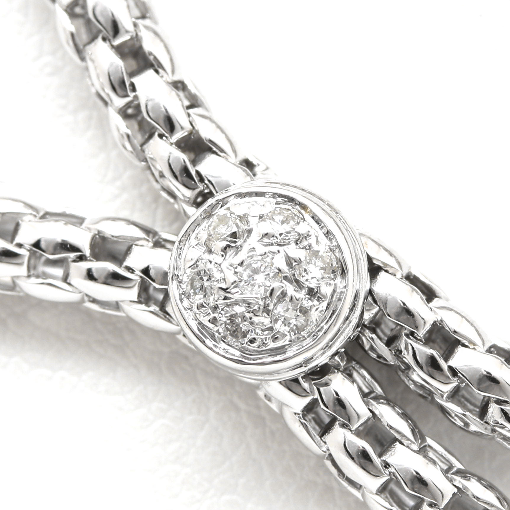 FOPE 18K White Gold Diamond Collar Necklace